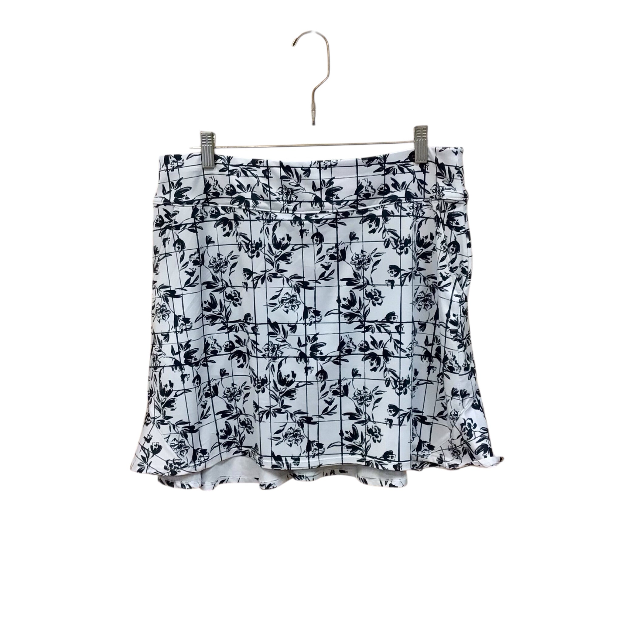 Coral Bay Black & White Floral Skort Size Medium