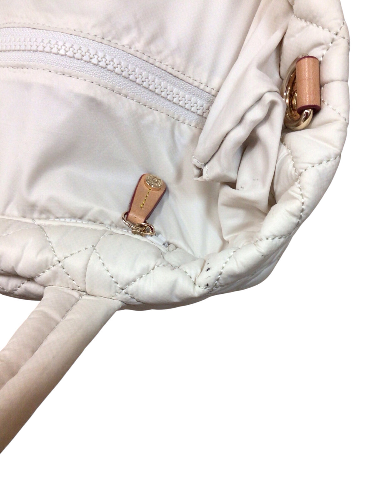 MZ Wallace Cream Quilted Nylon Crossbody Satchel Bags