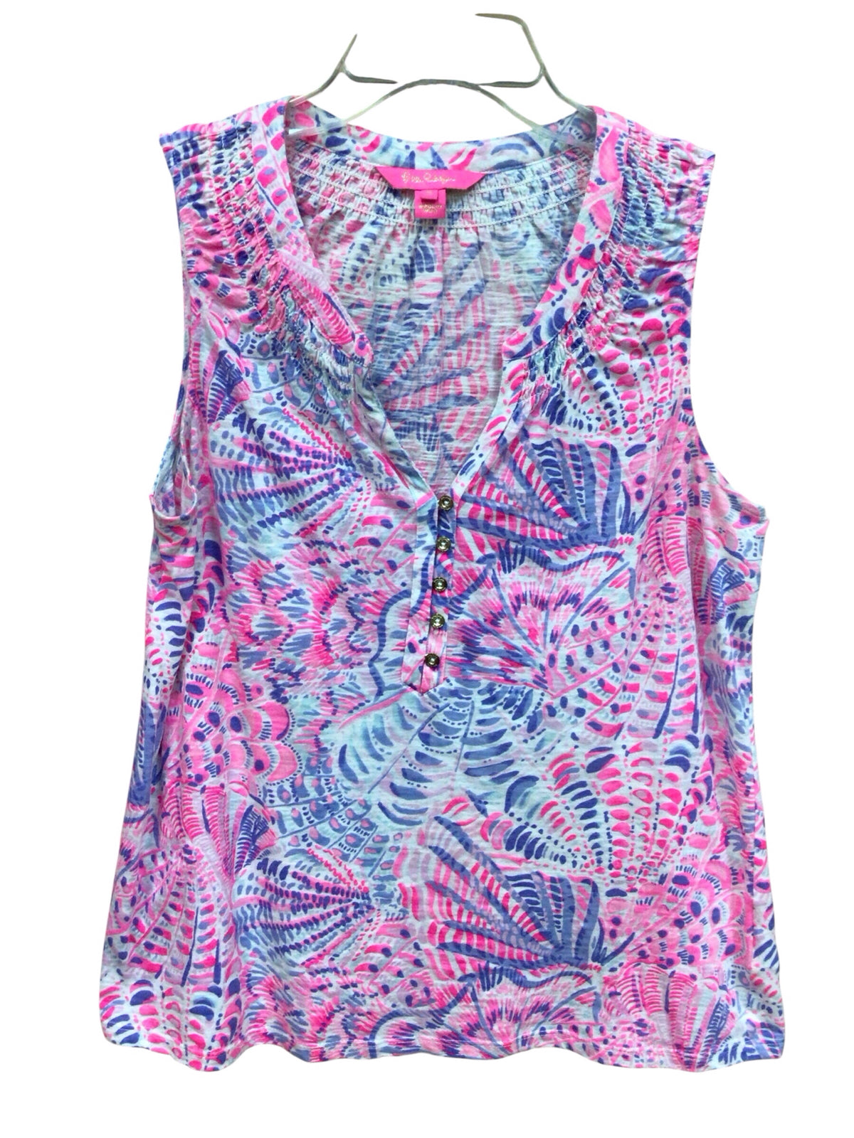 Lilly Pulitzer "Essie" Raz Berry Sea You Soon Sleeveless Top Size Medium
