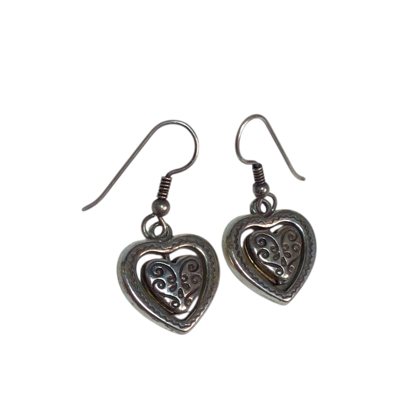 Brighton Aurora Heart Two Tone Reversible Silver Gold Plate Earrings