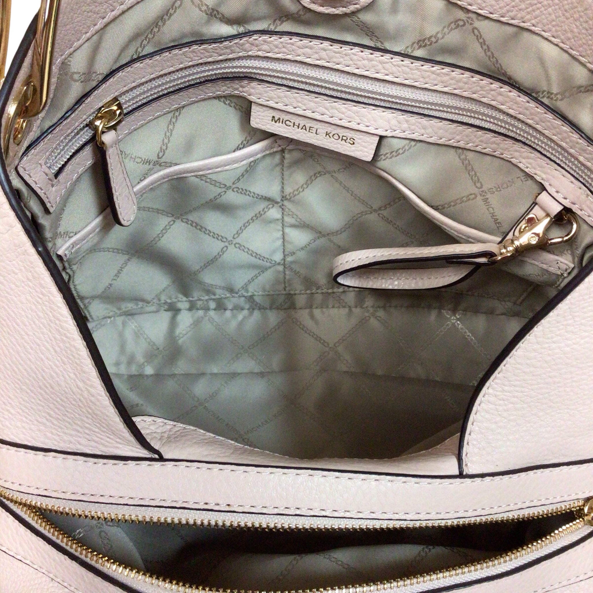 Michael Kors "Raven" Soft Pink Leather Shoulder Bag