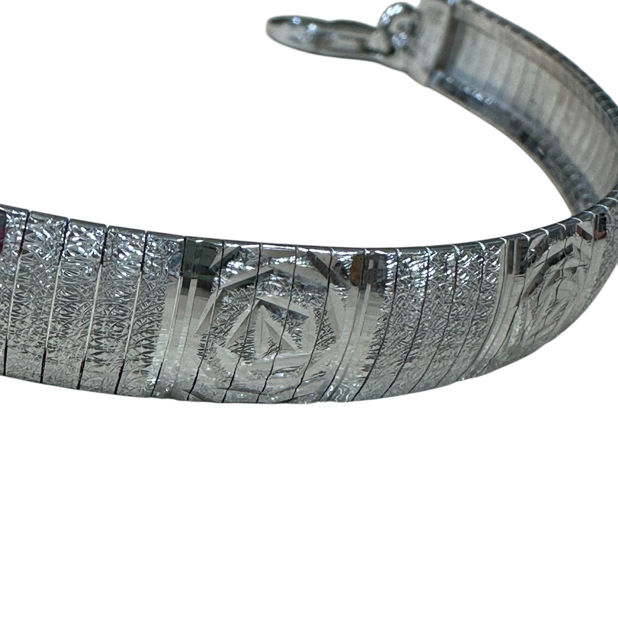 Ross & Simons Italian Sterling Silver Diamond-Cut Omega Bracelet. 7"