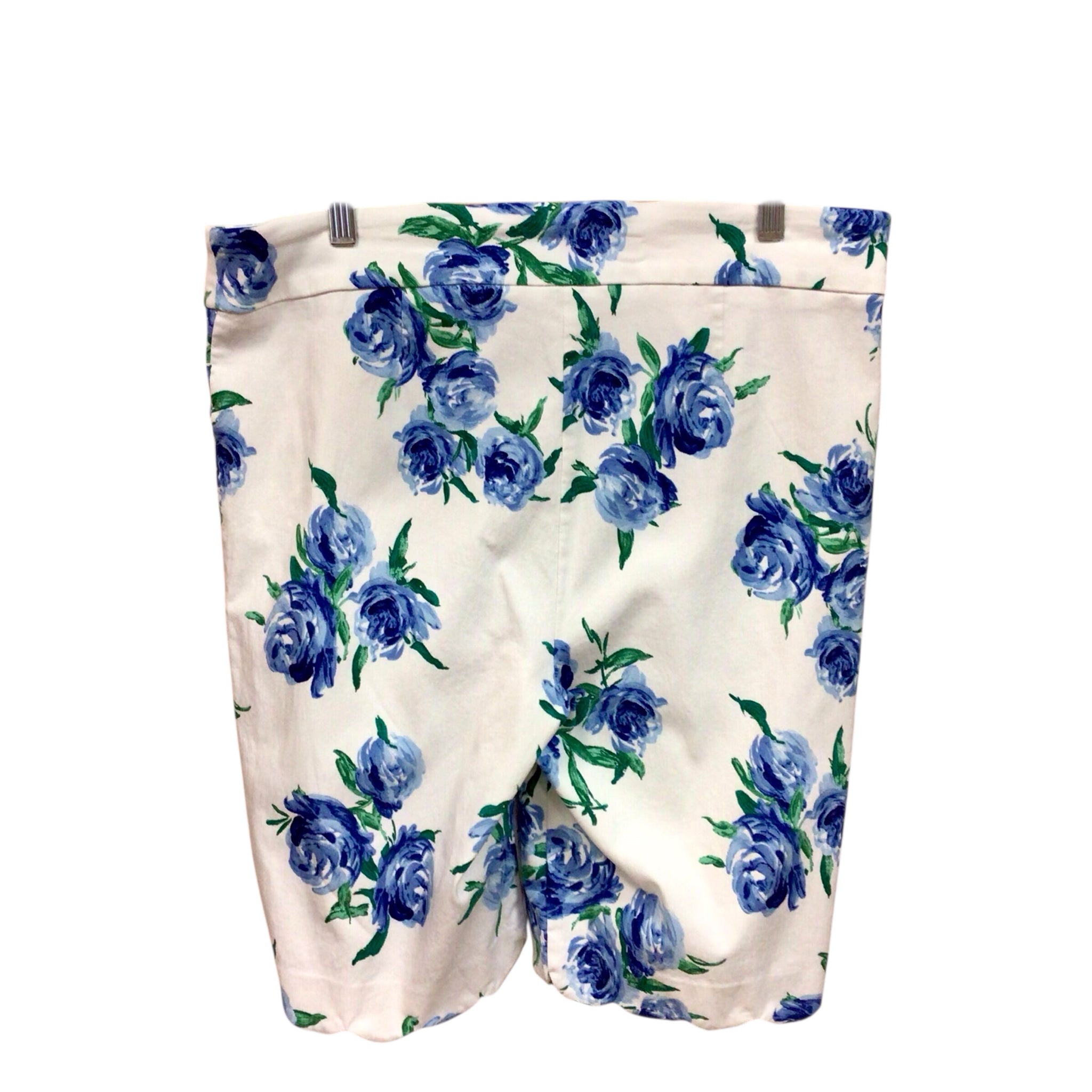 Coral Bay Blue Rose Bermuda Shorts Size 16
