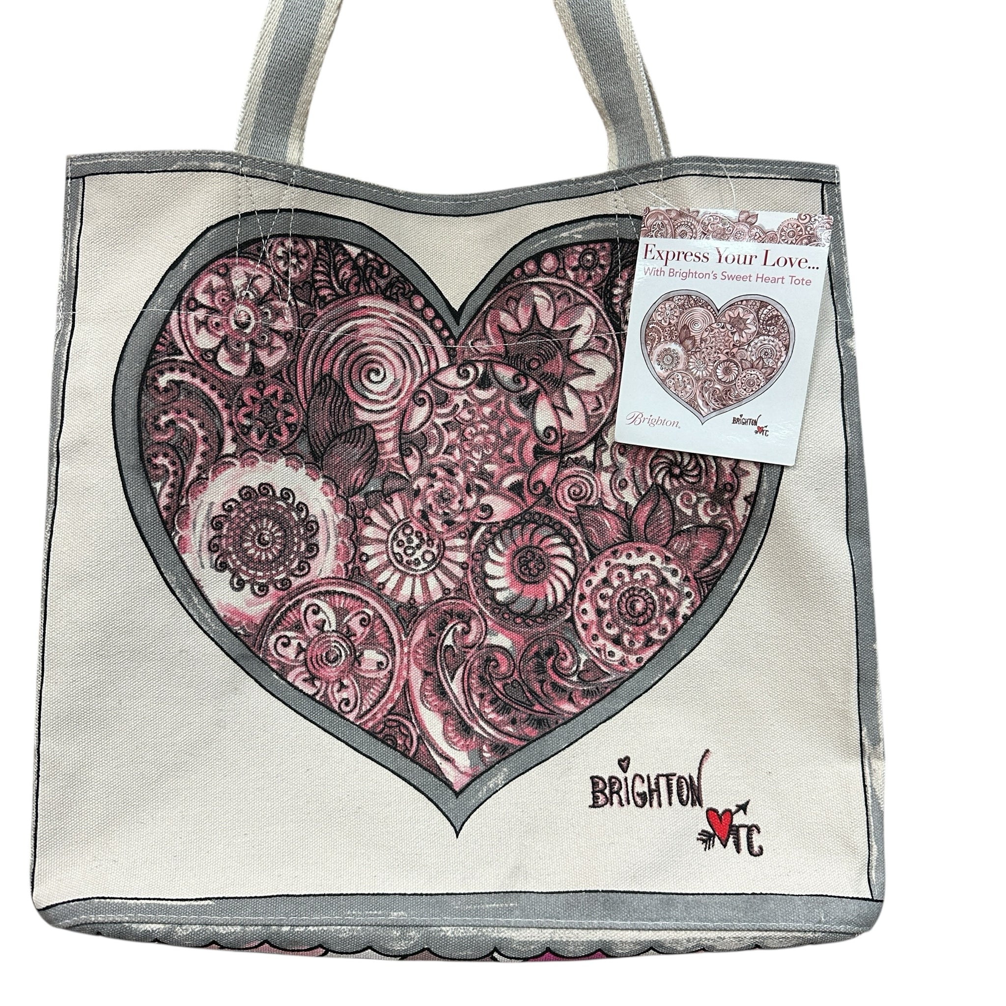 Brighton Express Your Love Sweeheart Canvas Tote NWT