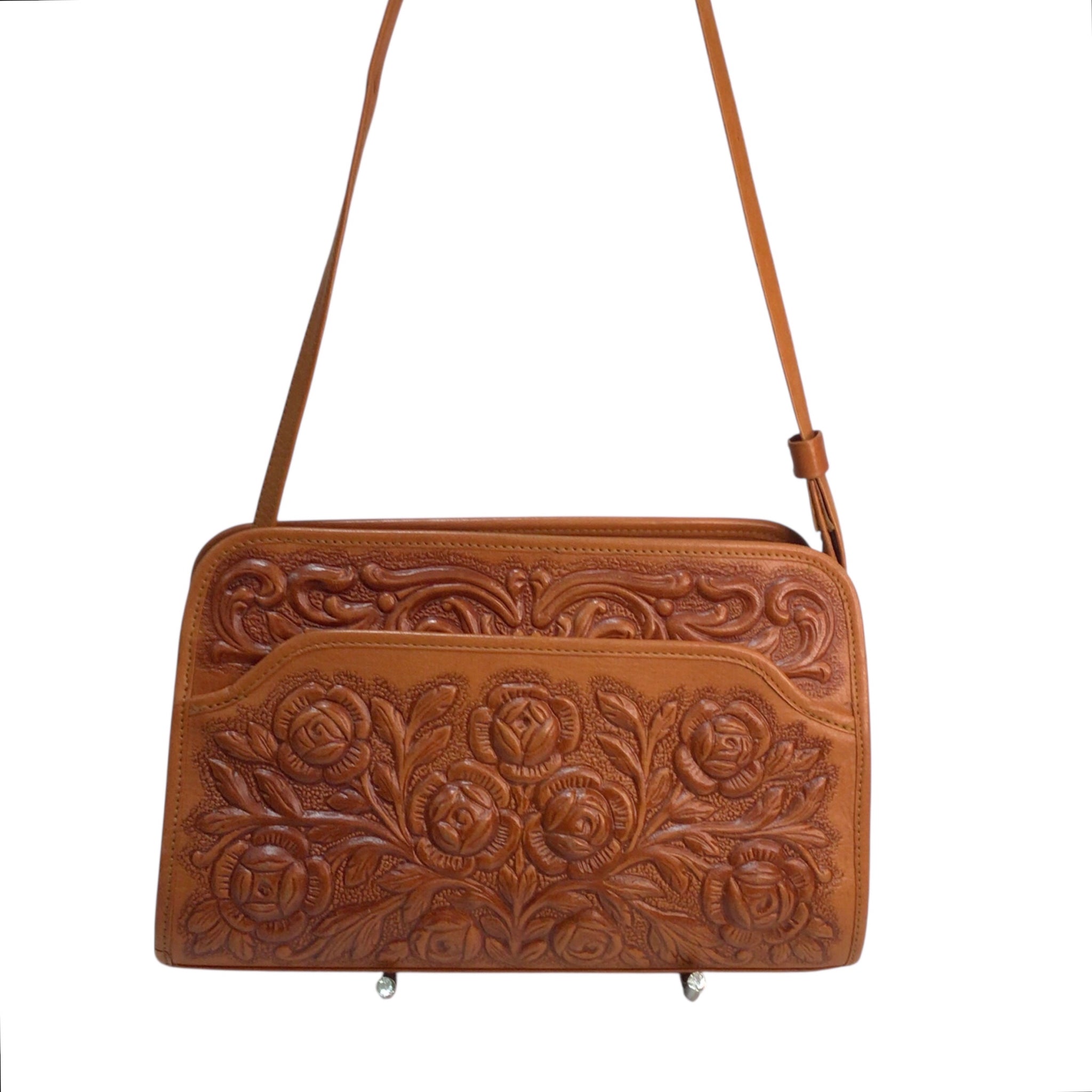 Mont-Abur Vintage Mexican Hand Tooled Leather Handbag