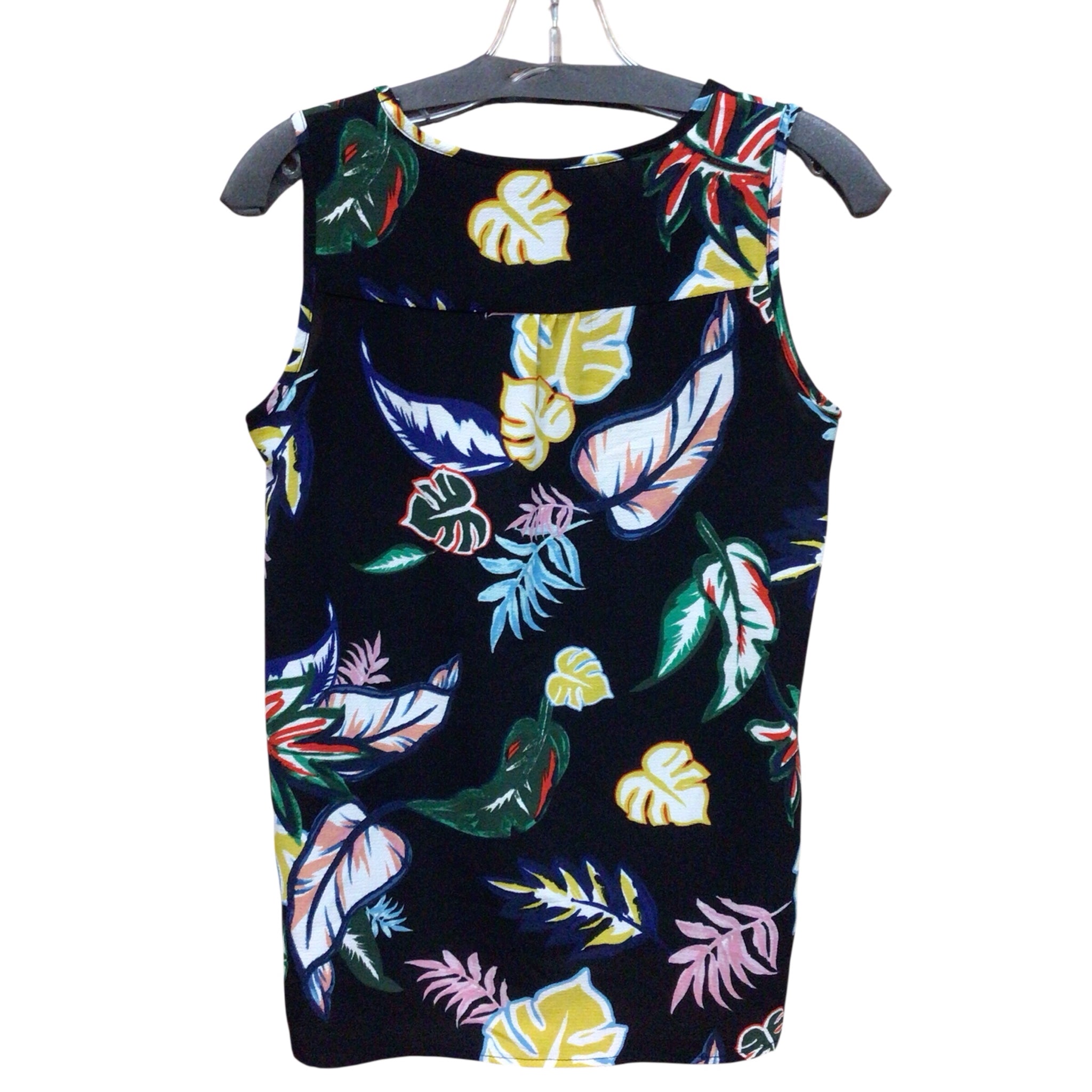 C&E Black Tropical Floral Sleeveless Top Size XS