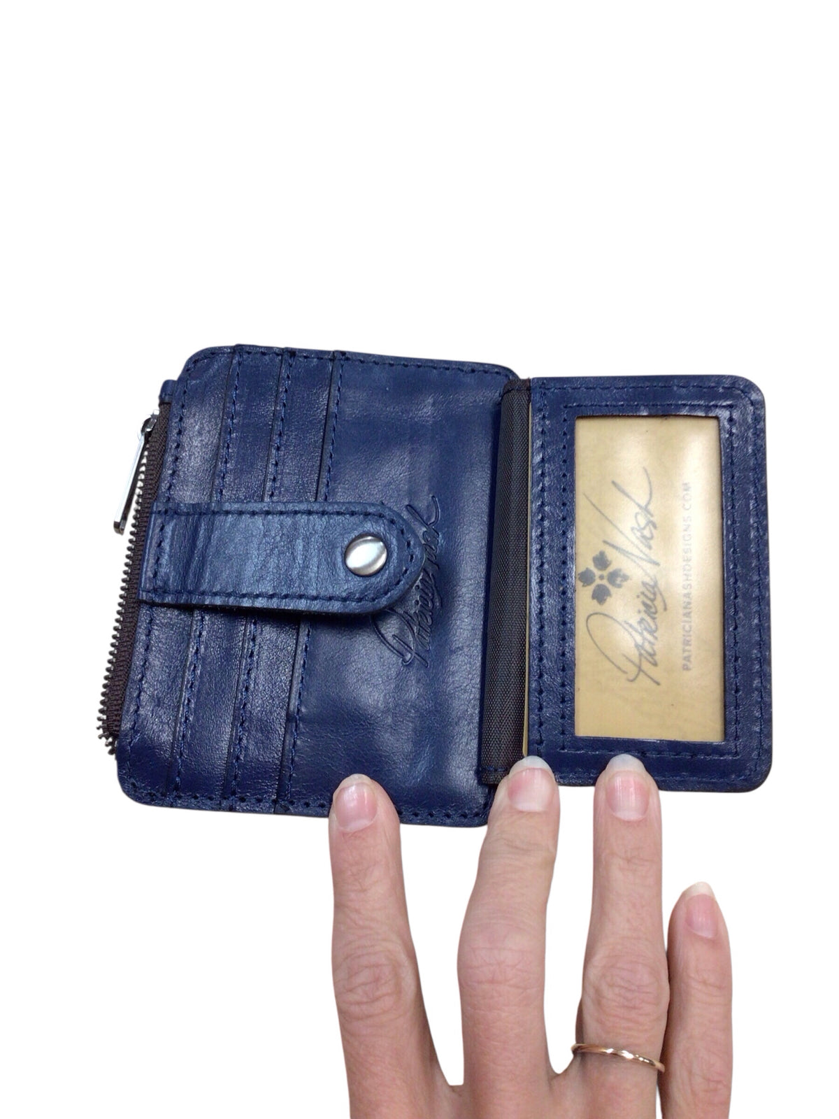 Patricia Nash "Cassis" Blue Leather Card Holder