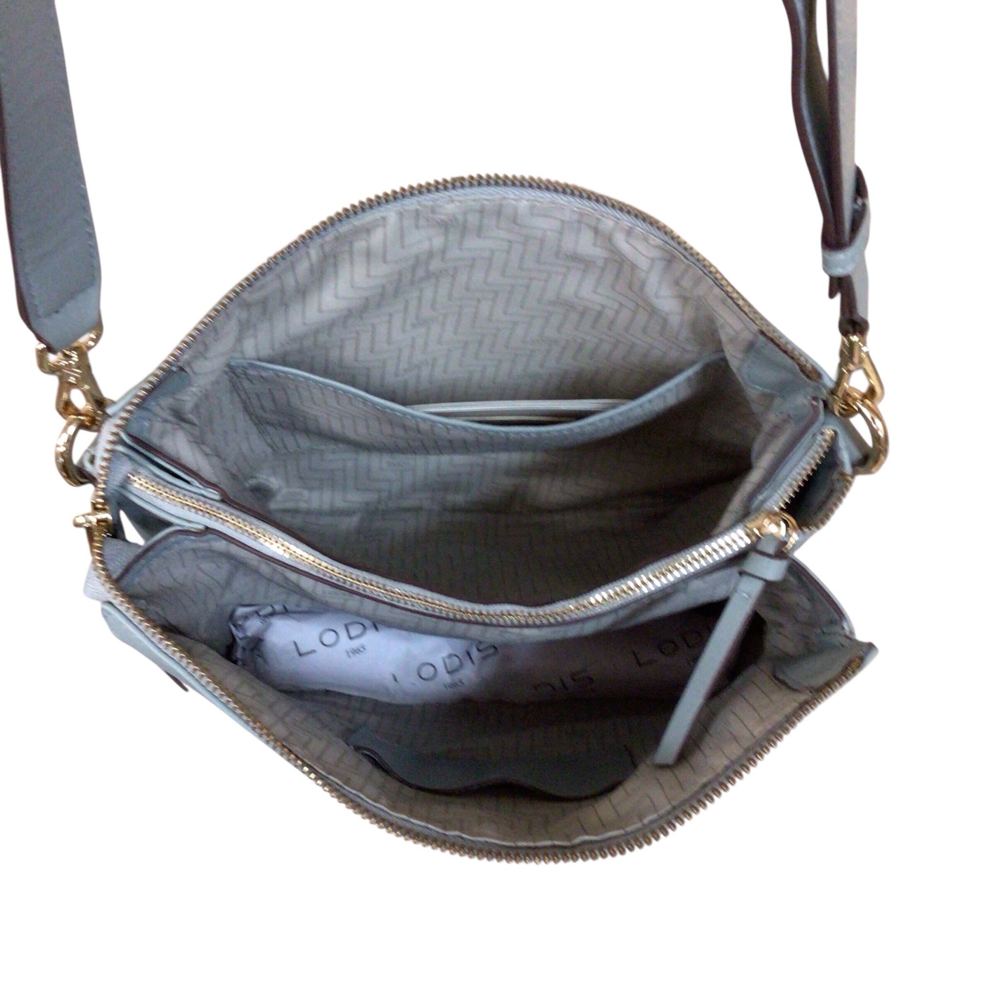 Lodis Light Blue Leather Crossbody Bag