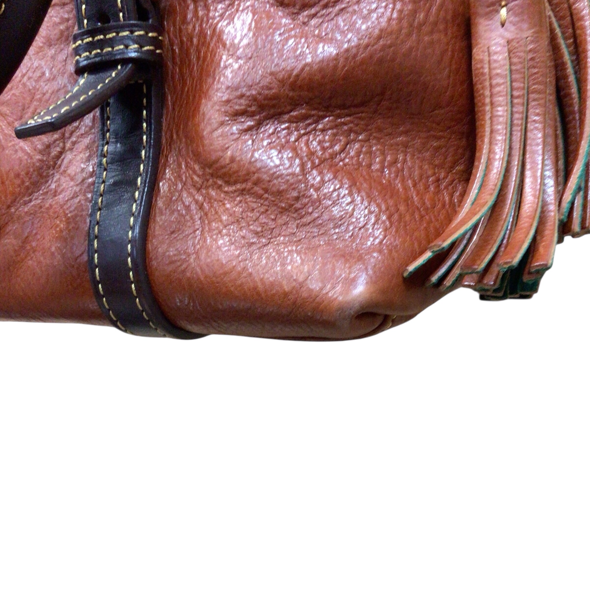 Dooney & Bourke Brown Florentine Leather Satchel Shoulder Bag