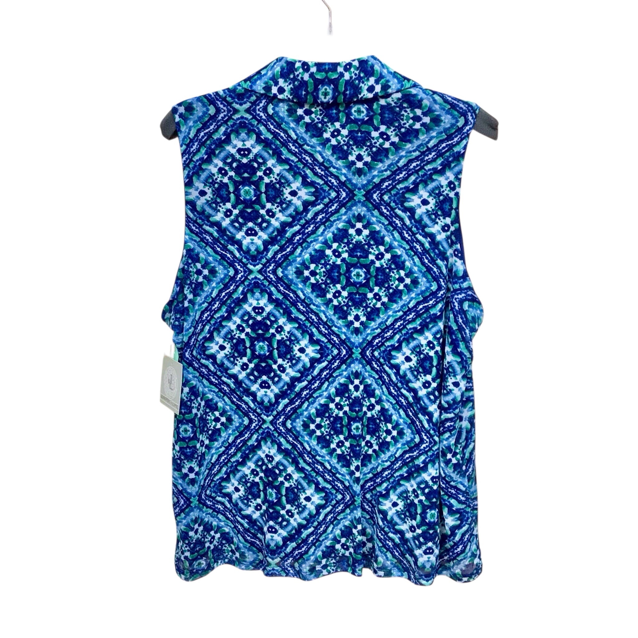 Juniper + Lime Navy & Green Sleeveless Top Size Large NWT