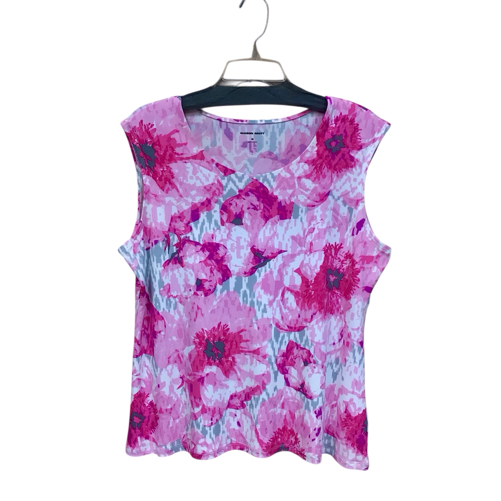 Allison Daley Pink Floral Sleeveless Top Size Size Medium