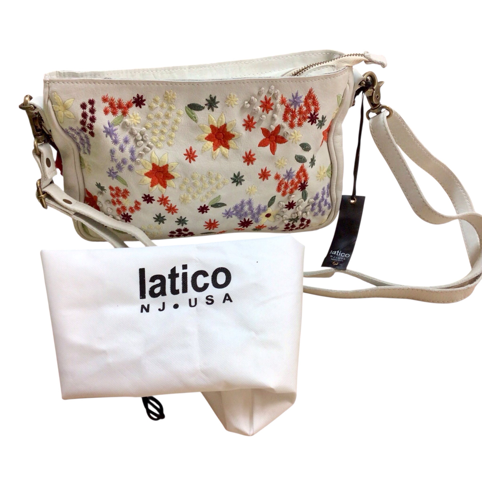 Latico "Meadow" White Leather Crossbody Bag