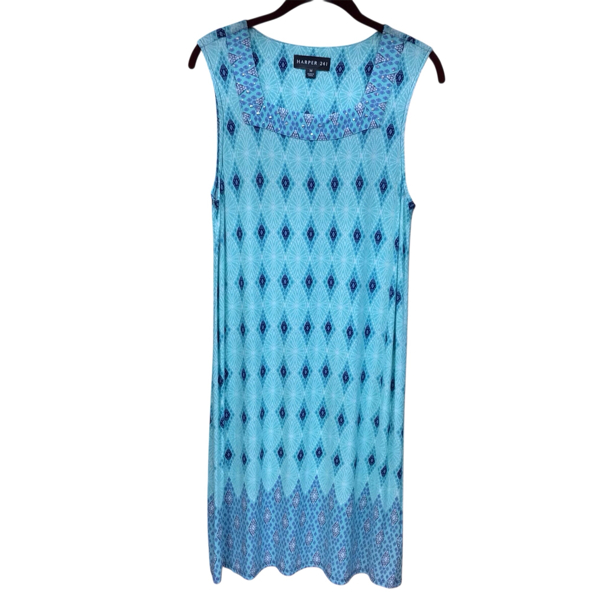 Harper 241 Teal & Blue Sleeveless Dress Size Medium