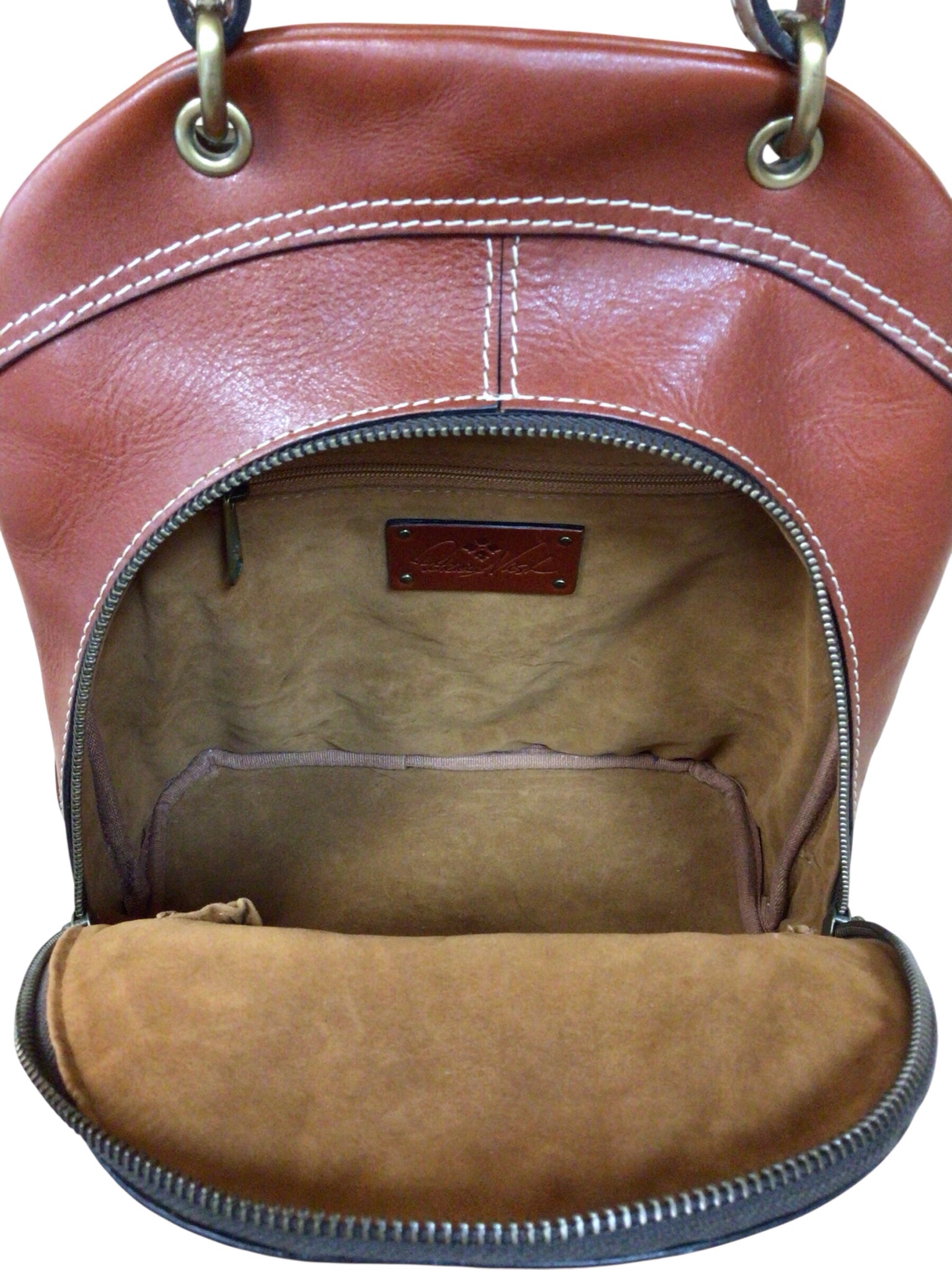 Patricia Nash "Alencon" Small Brown Leather Backpack