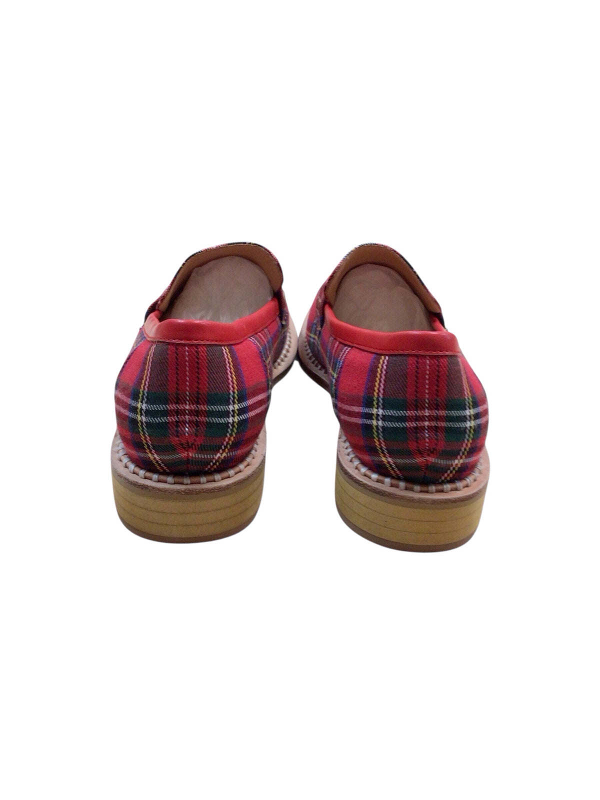 Fogeena Red Plaid Loafers Size 10.5