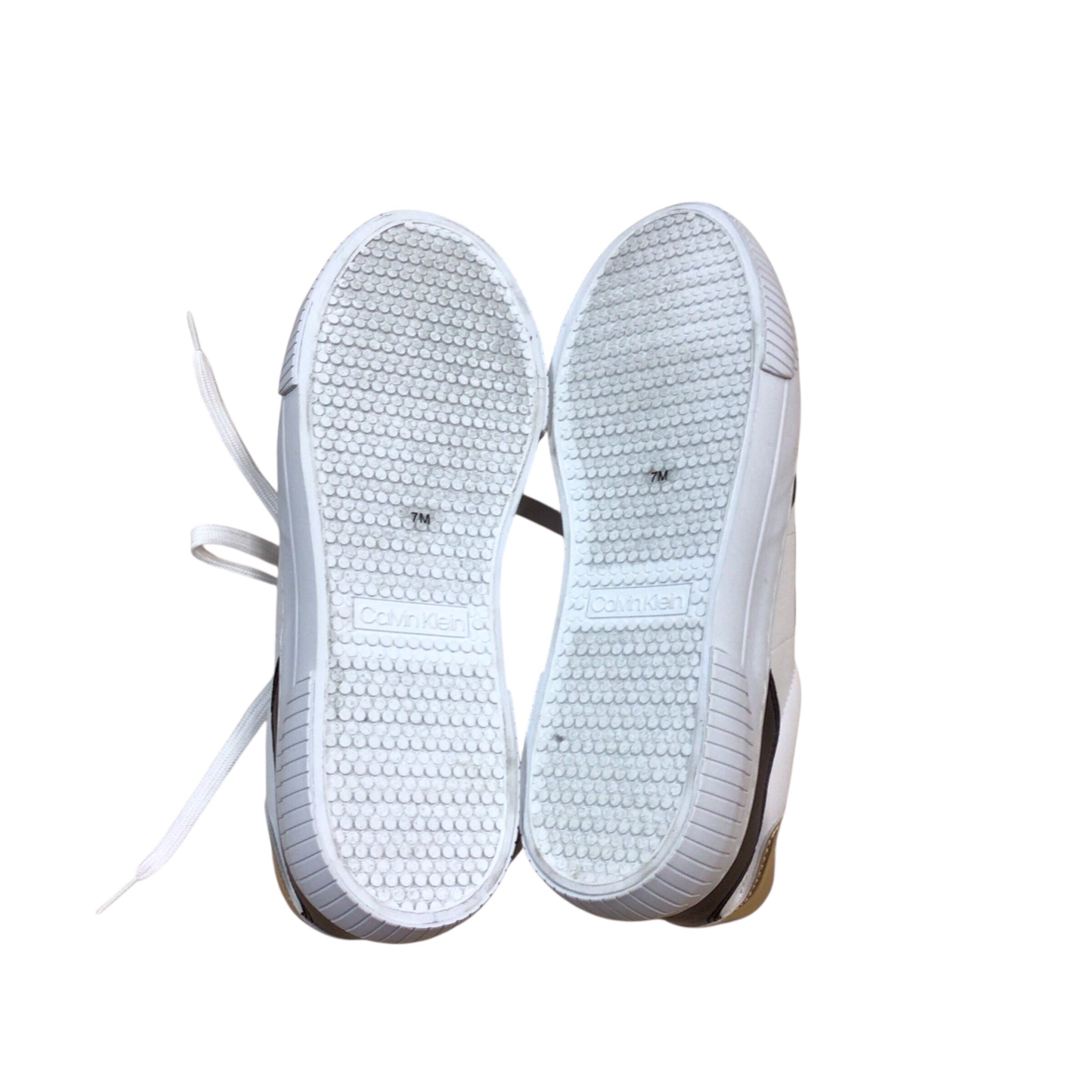Calvin Klein "KCGabbin" Black White & Gold Sneakers Size 7