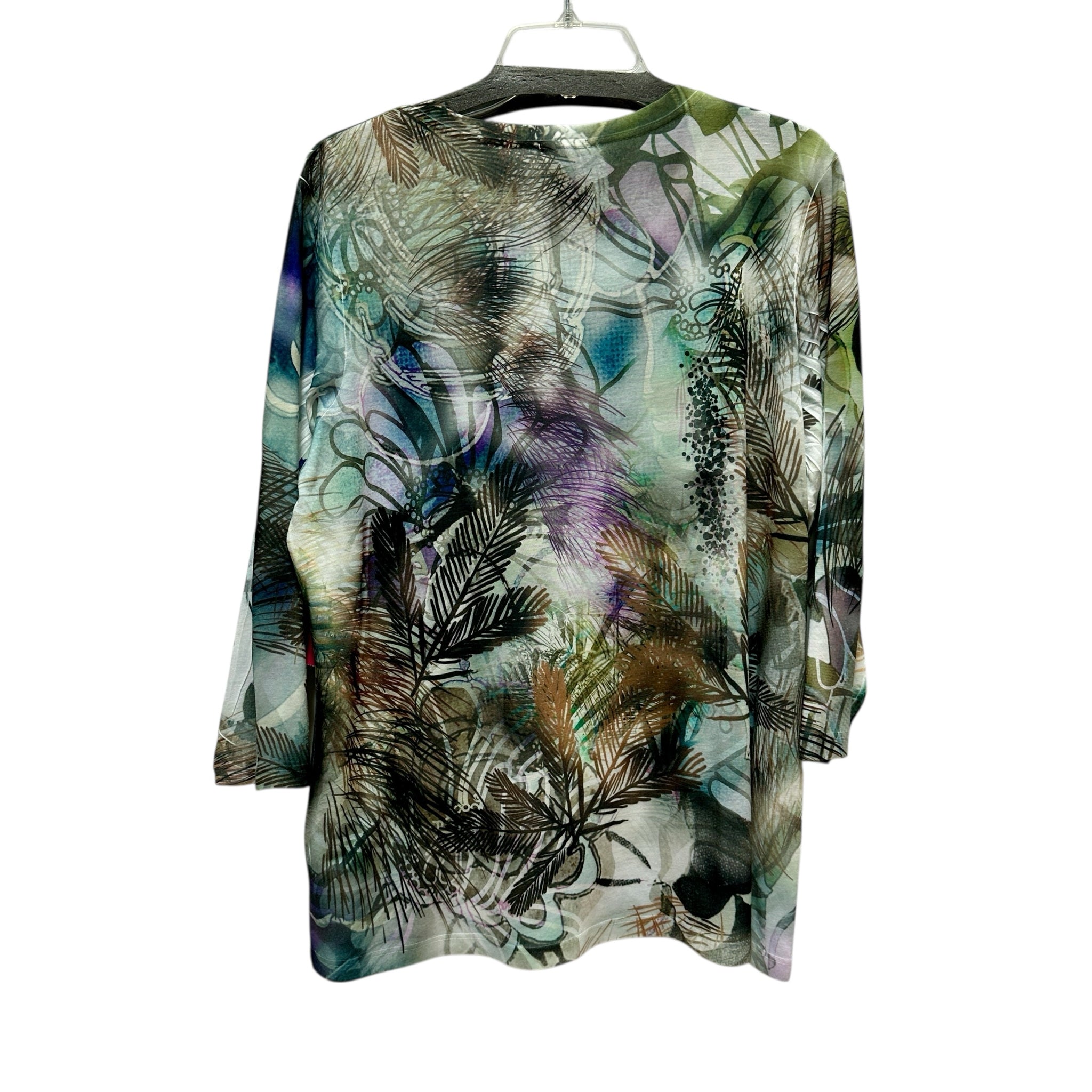 Chico's Size XL Cruisining Birdies Tiliana 3/4 Sleeve Top