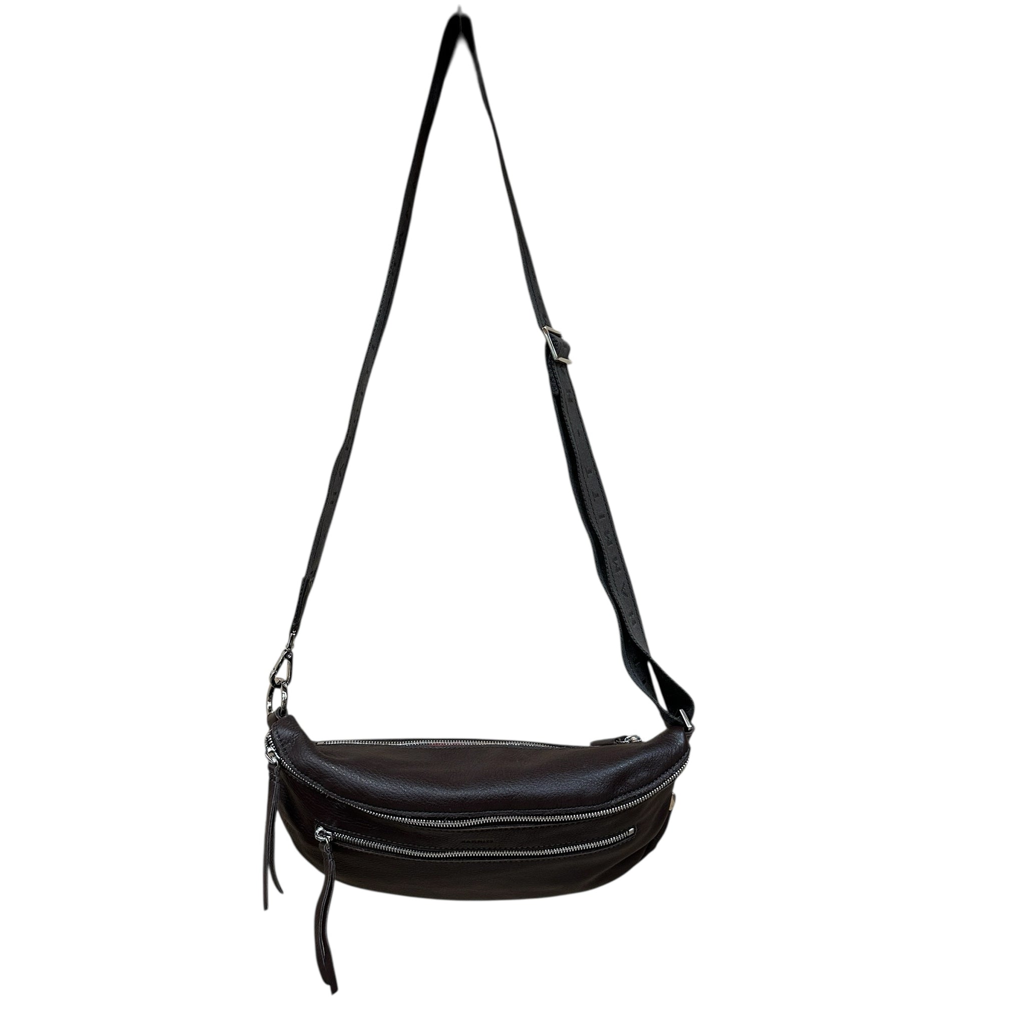 Hammitt Charles Medium Brown Pebbled Leather Crossbody Bag