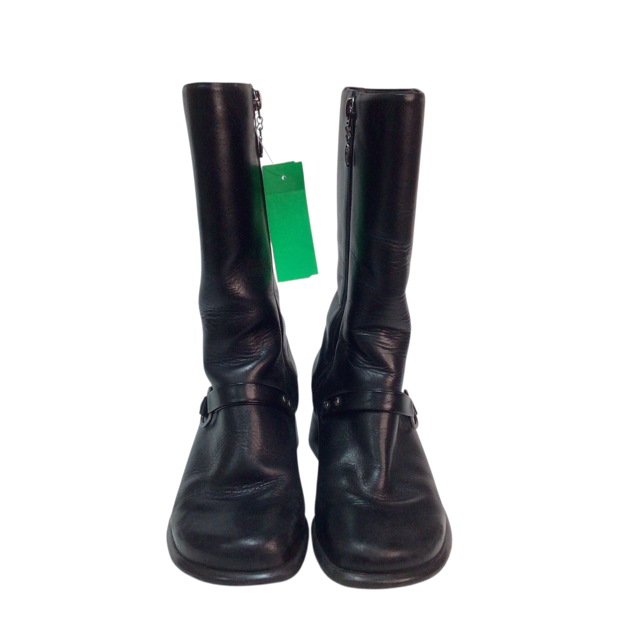 Harley Davidson Black Leather Bike Boots Size 7