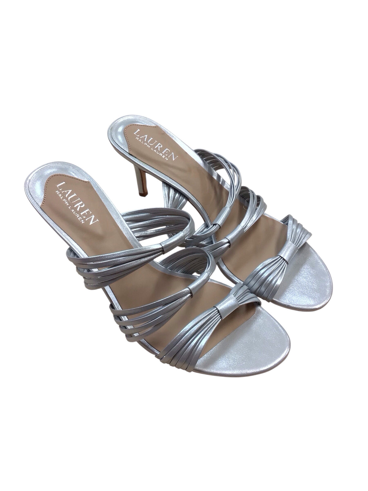 Ralph Lauren "Lorraine" Silver Heel Sandals Size 10
