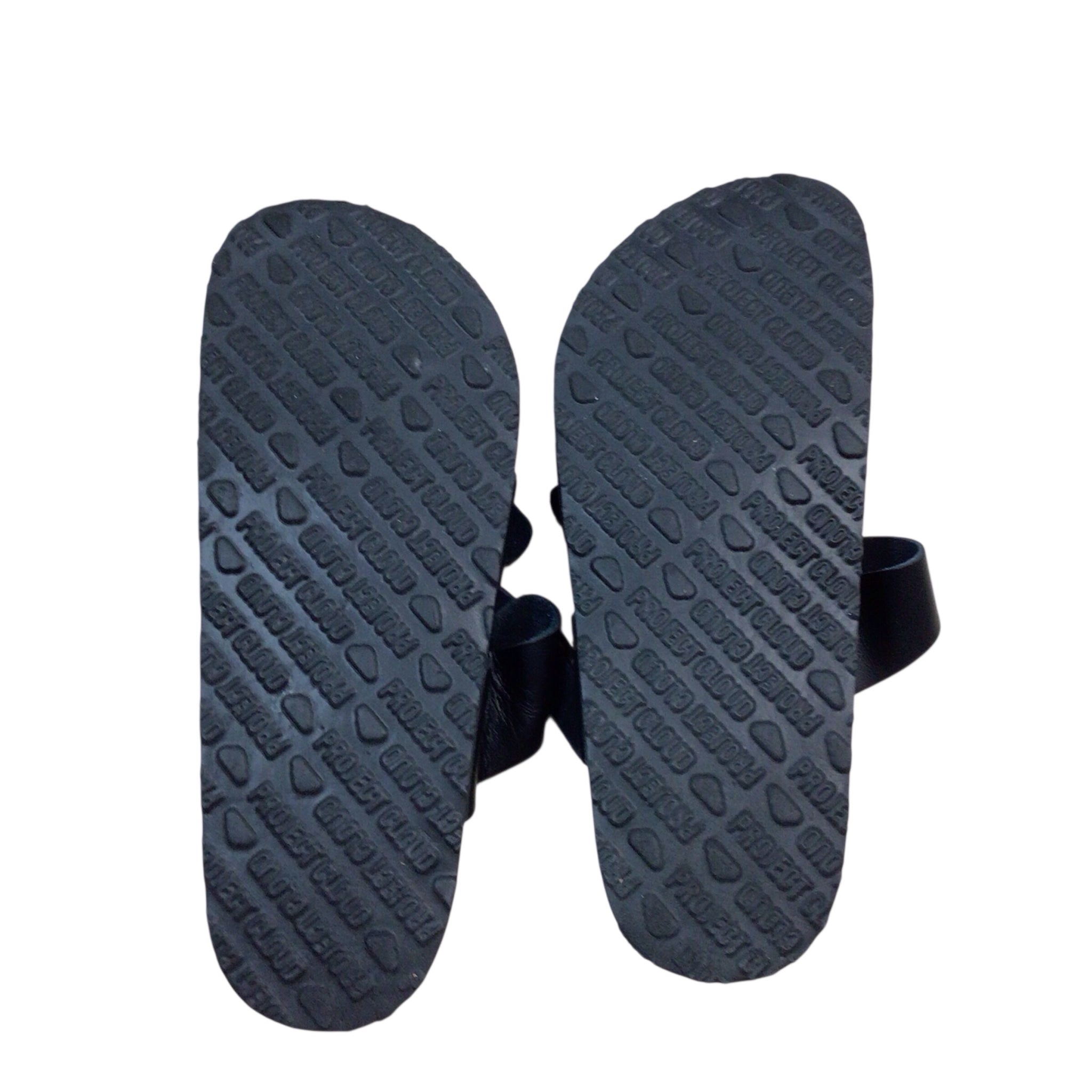 Project Cloud "Lian" Leather & Suede Black Sandals Size 10W