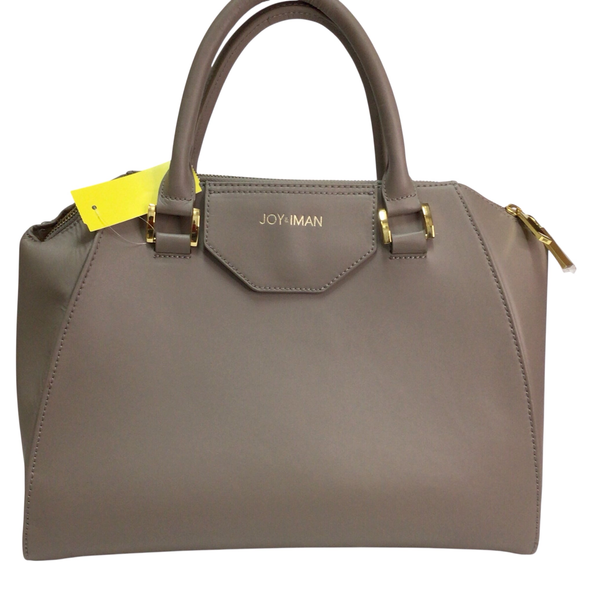 Joy Iman Grey Taupe Crossbody Satchel