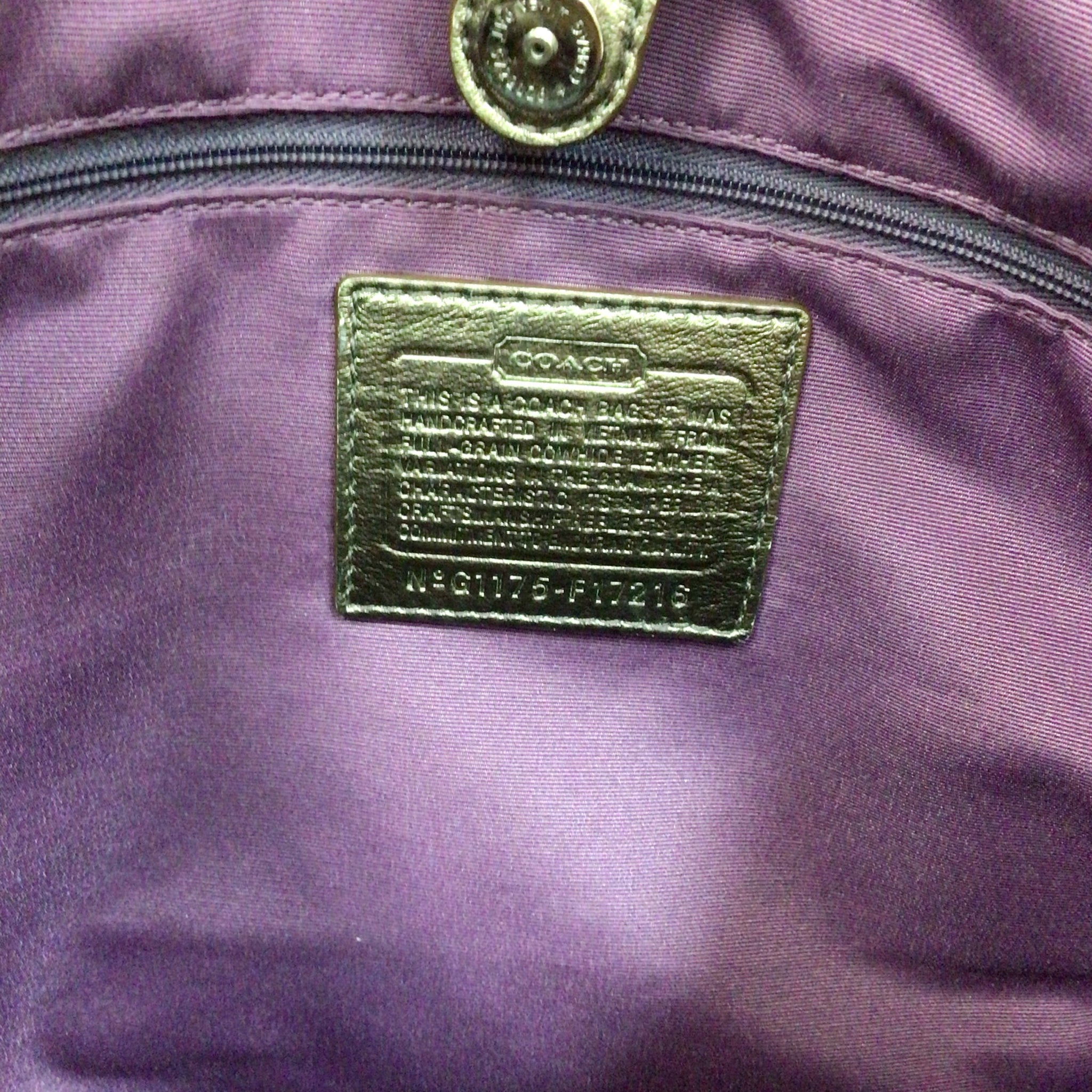 Coach 17216 Soho Metallic Bronze Leather Shoulder Bag