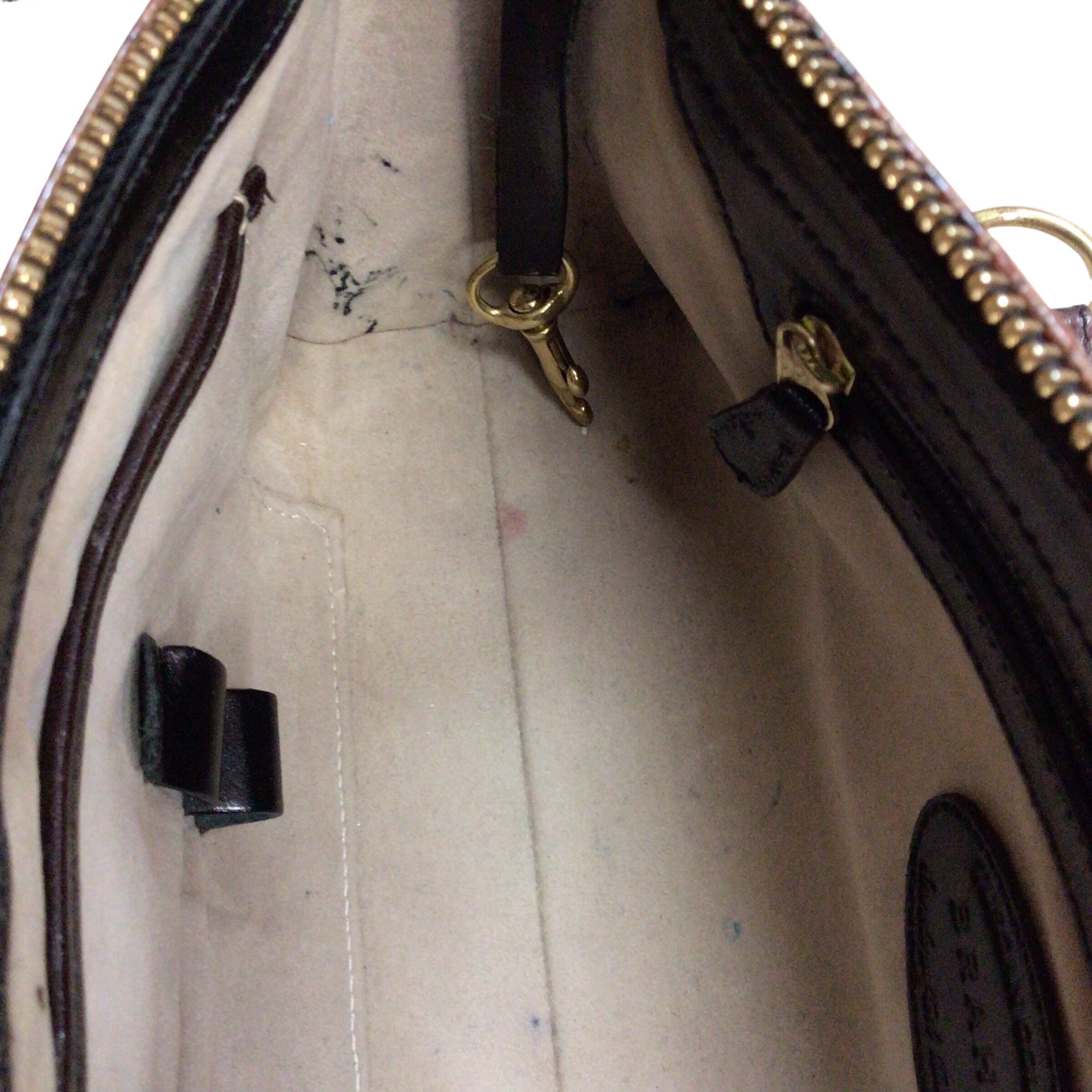 Brahmin "Marcy" Black & Brown Leather Shoulder Bag