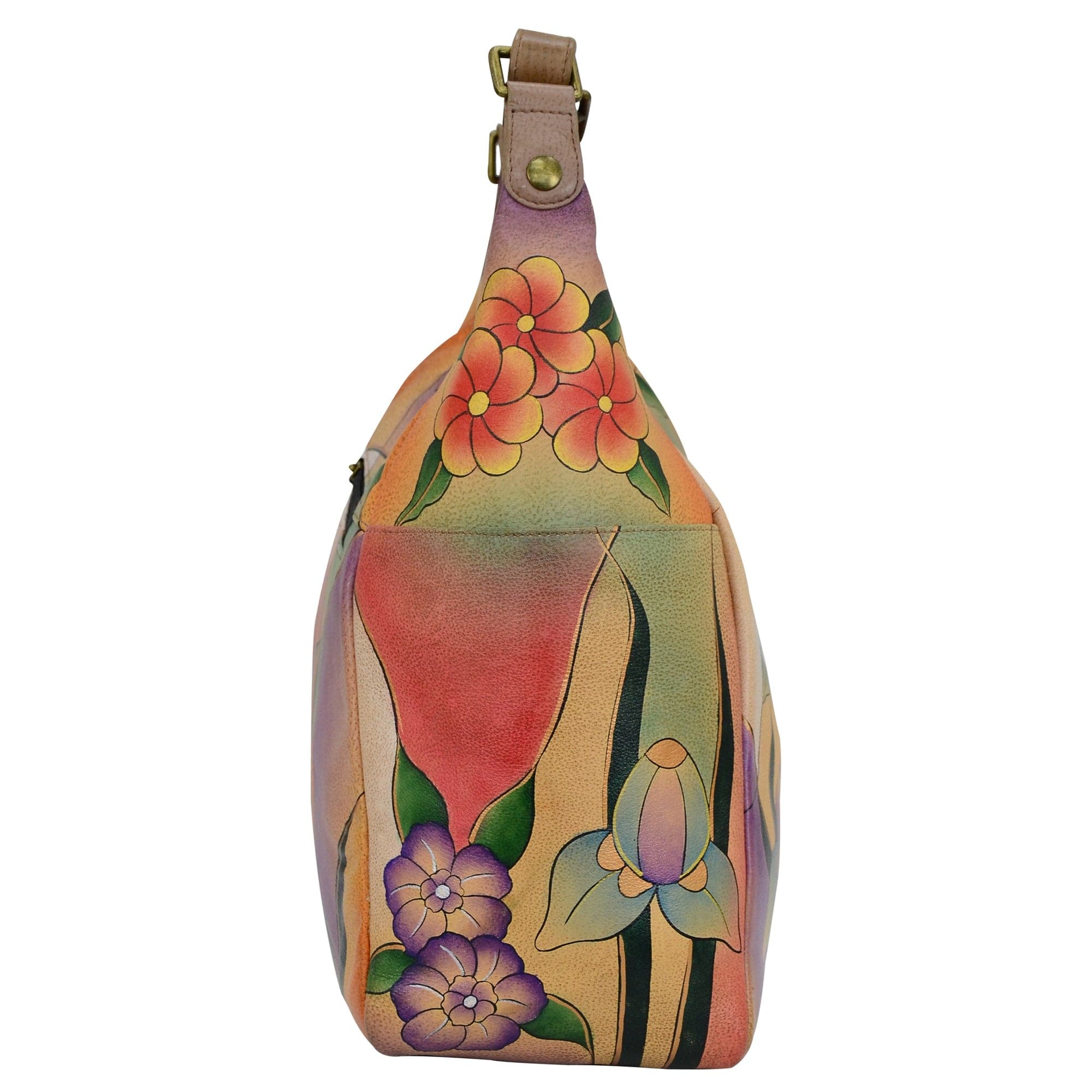 Anuschka Large Multi Pocket Hobo Handbag - 8060