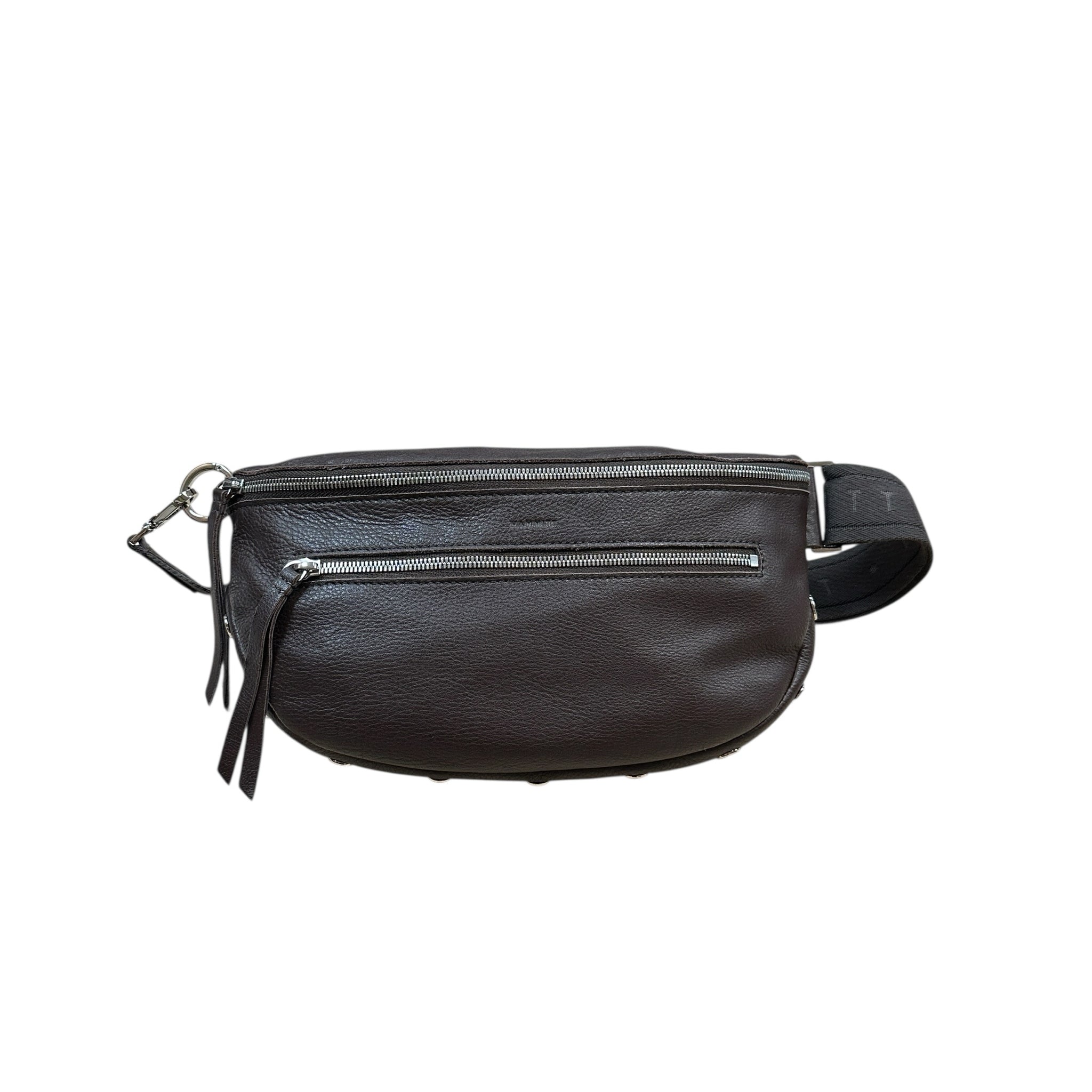 Hammitt Charles Medium Brown Pebbled Leather Crossbody Bag