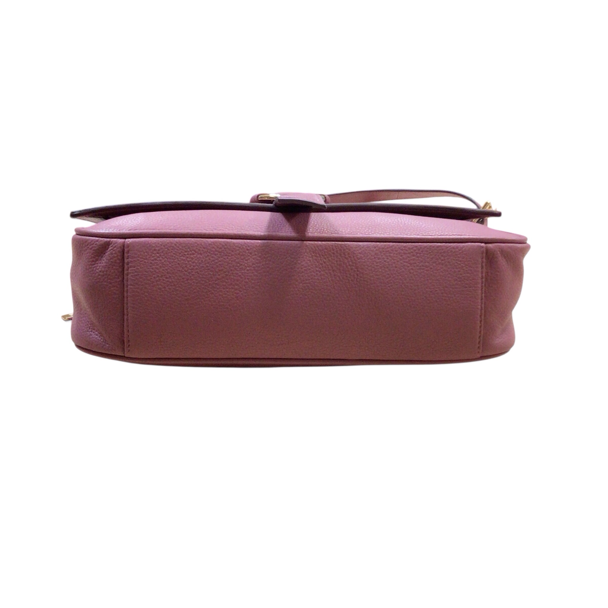 Lodis "Eva" Mauve Colored Leather Crossbody Saddle Bag