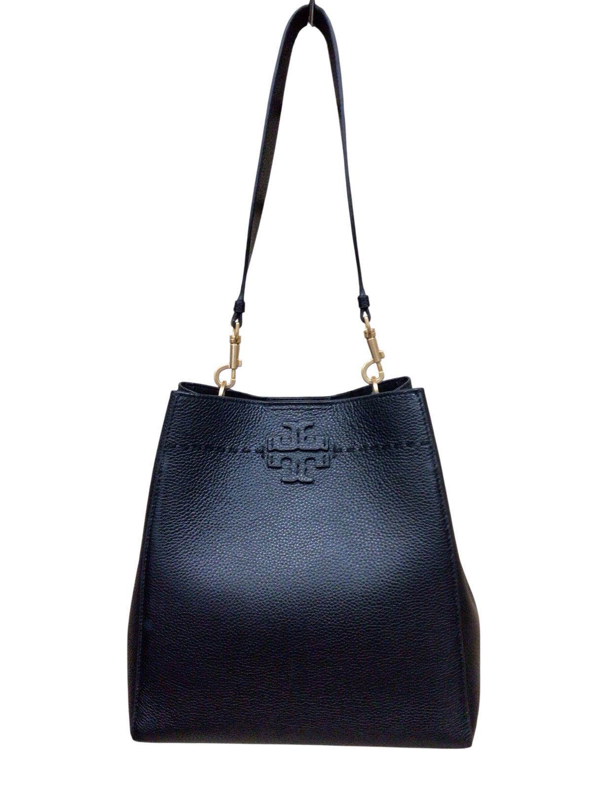 Tory Burch McGraw Black Leather Shoulder Bag