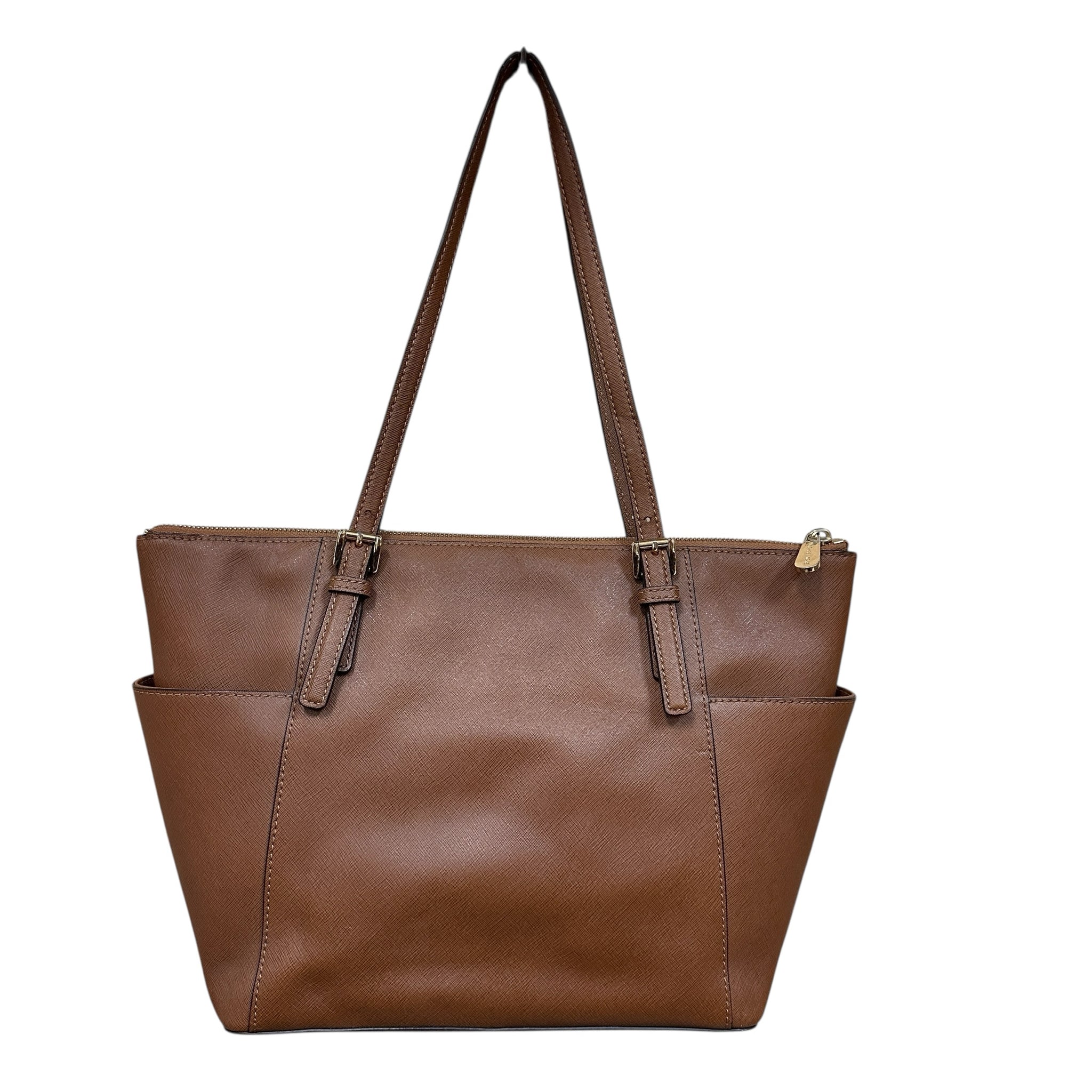 Michael Kors "Jet Set" Brown Leather Tote Bag
