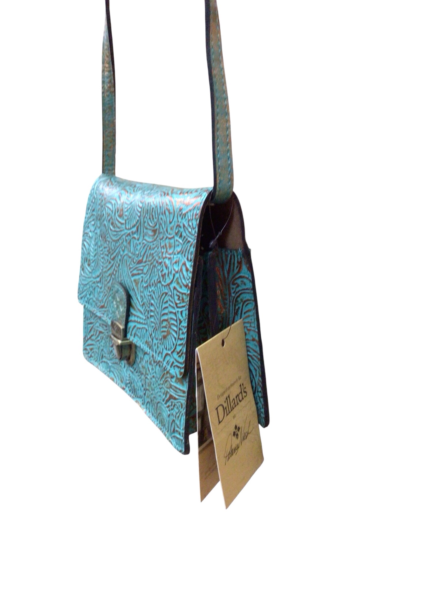 Patricia Nash "Lanza Organizer" Pastel Turquoise Crossbody Bag