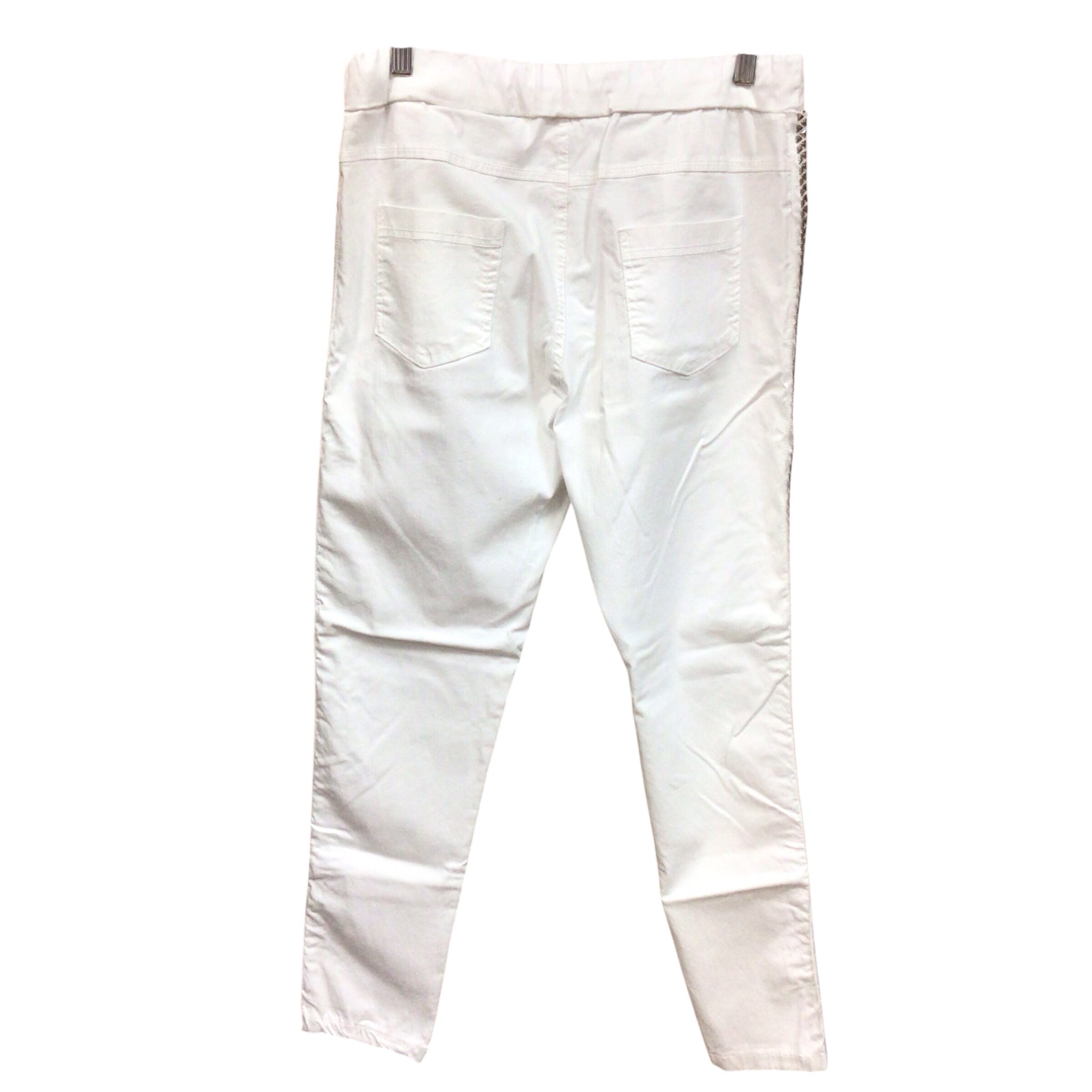 Made in Italy White Embellished Pants Size Small