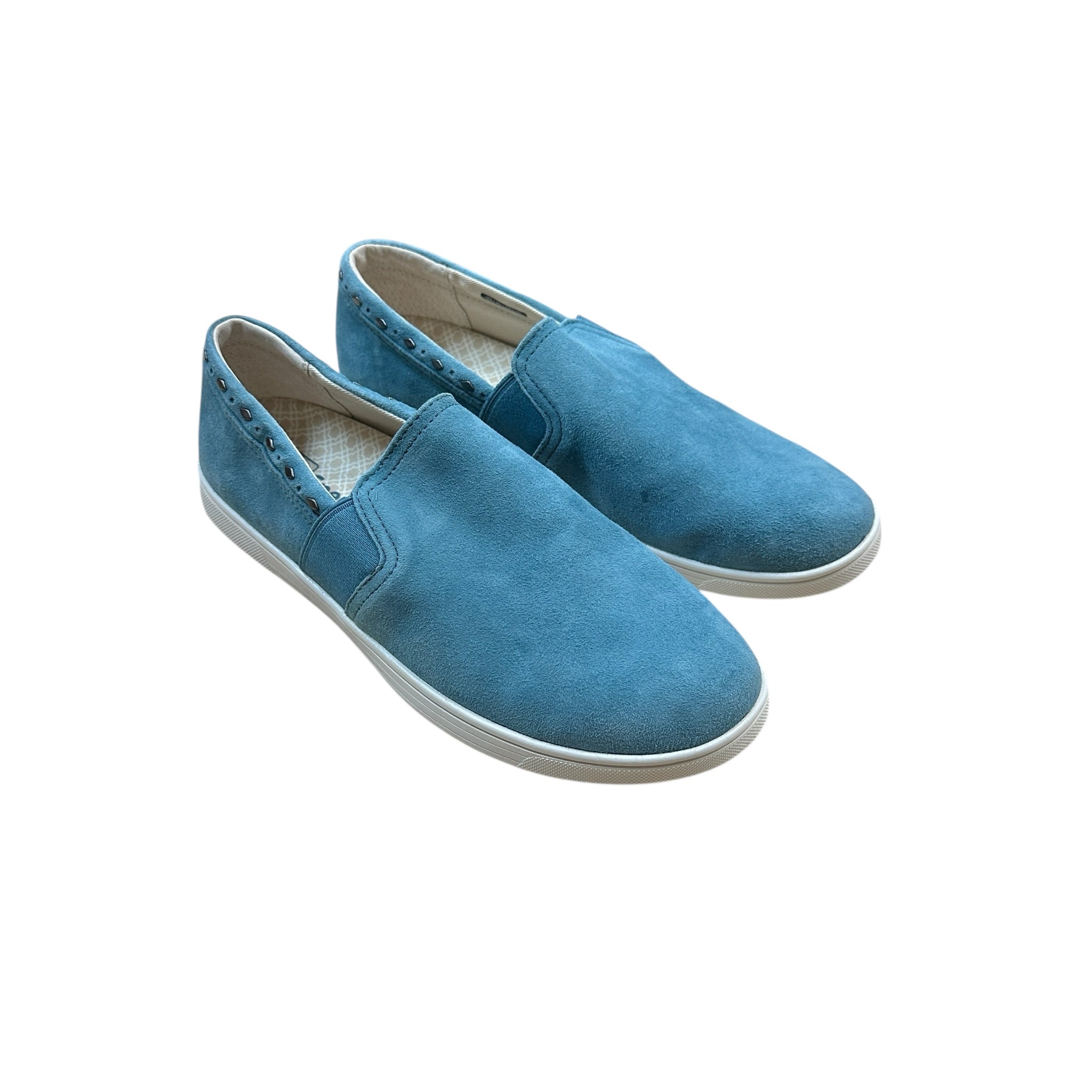 Spenco "Santa Barbara Rivet" Slip On Blue Suede Sneaker Size 10