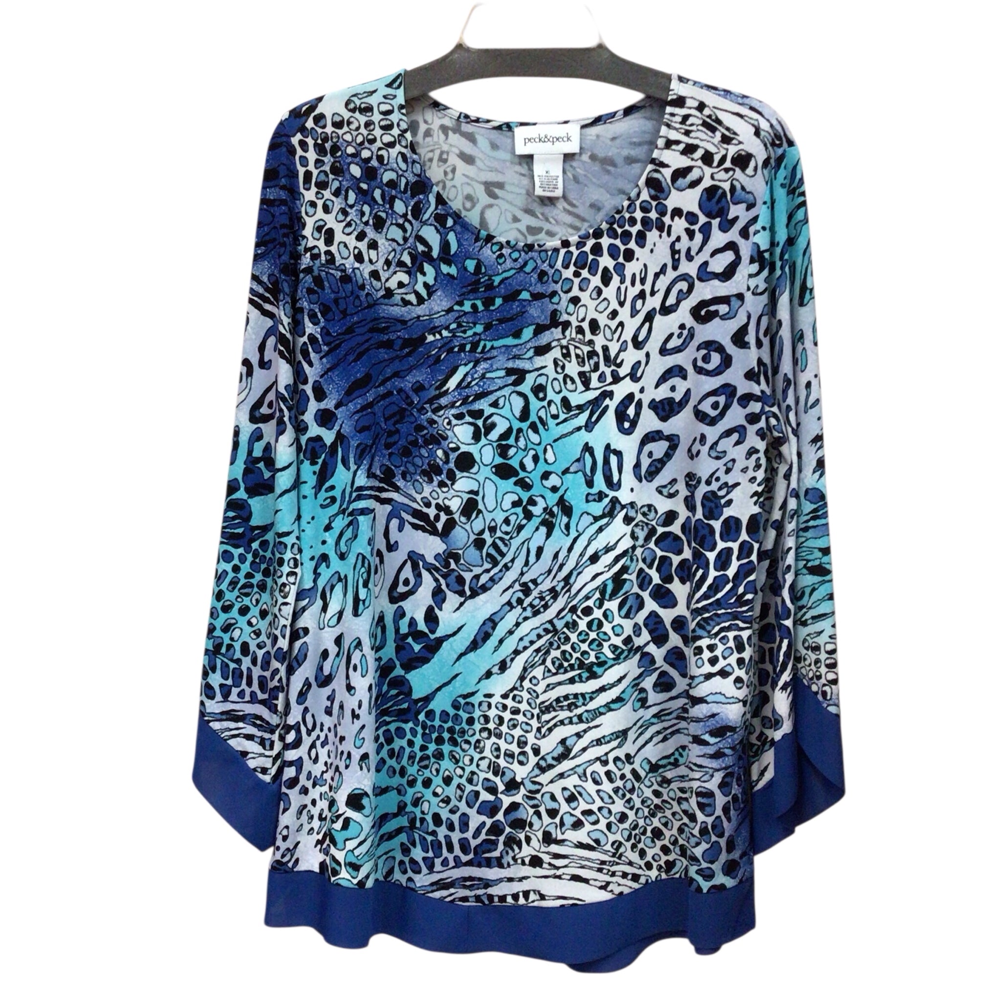Peck & Peck Blue Long Sleeve Top Size XL