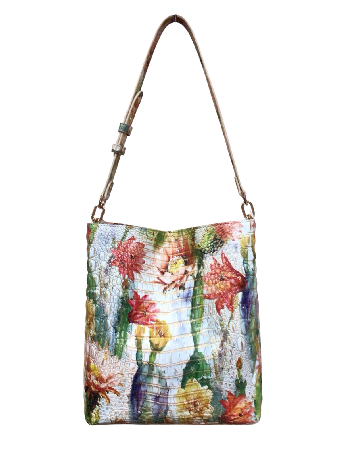 Brahmin "Celina" Succulent Bloom Melbourne Leather Shoulder Bag