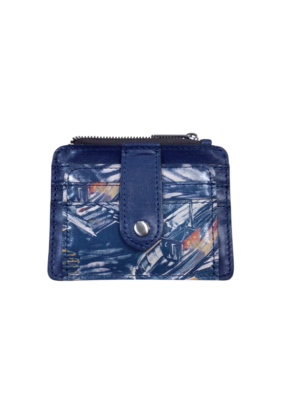 Patricia Nash "Cassis" Blue Leather Card Holder