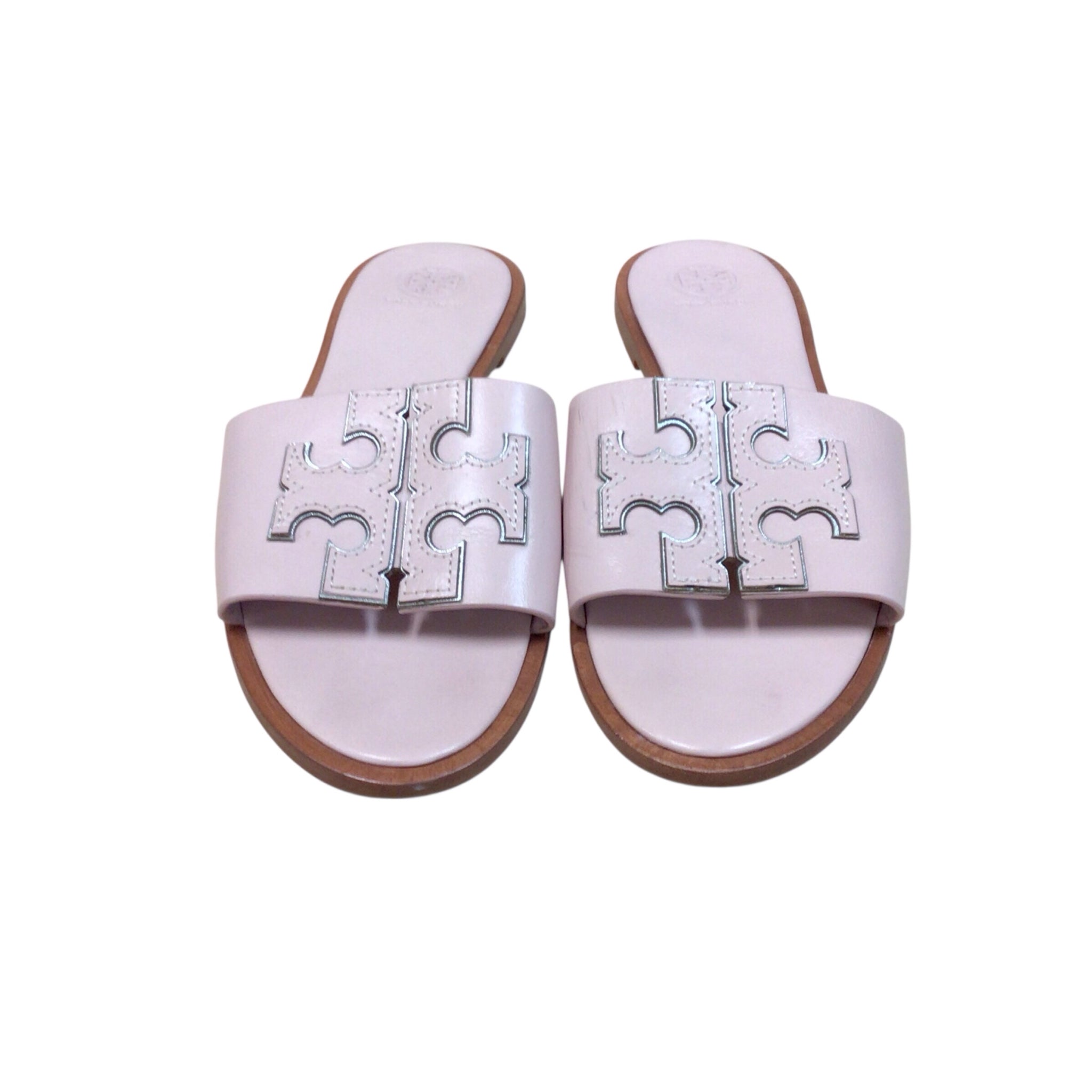 Tory Burch "Ines" Logo Slide Sandals Size 8.5