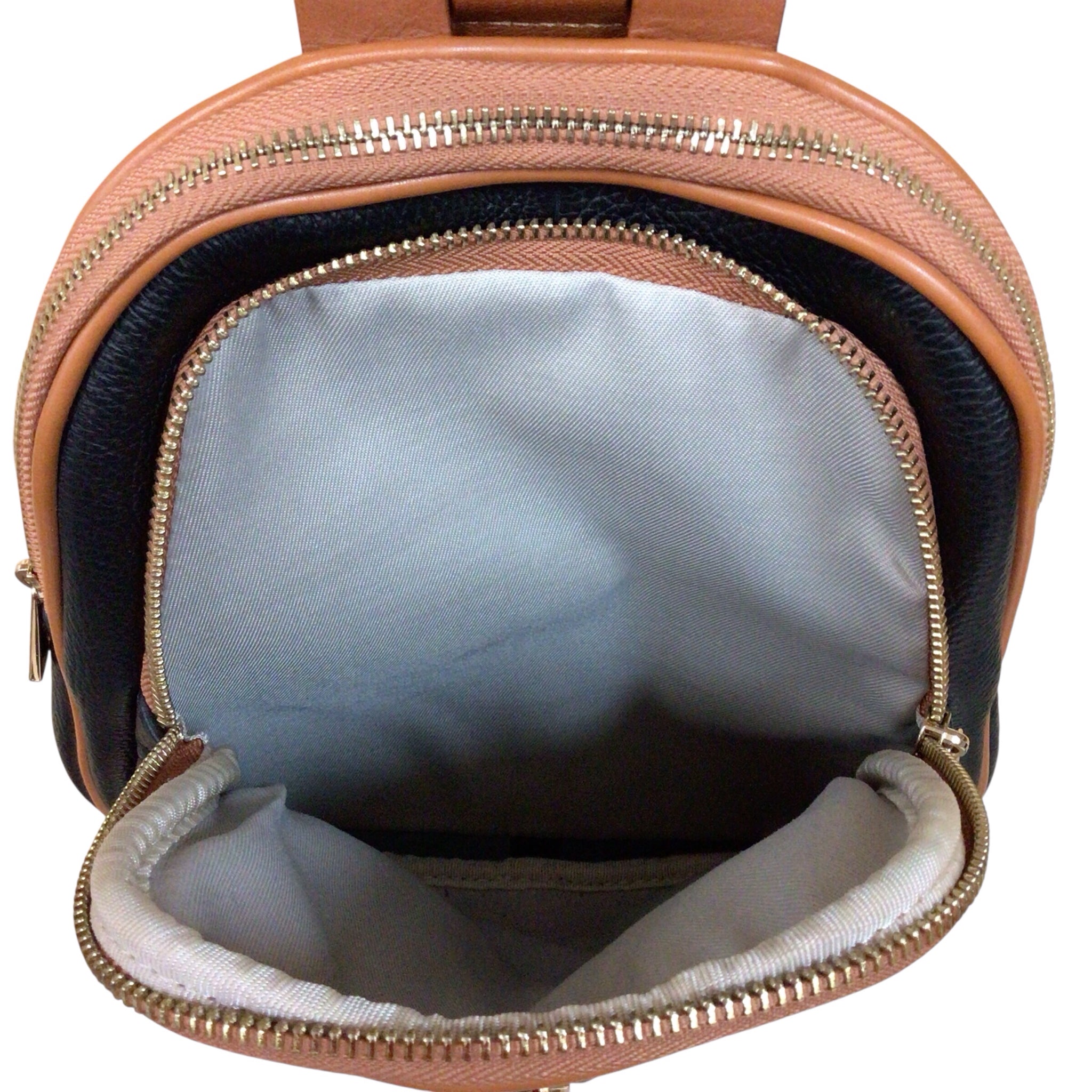 Valentina Genuine Italian Black Pebbled Leather Backpack