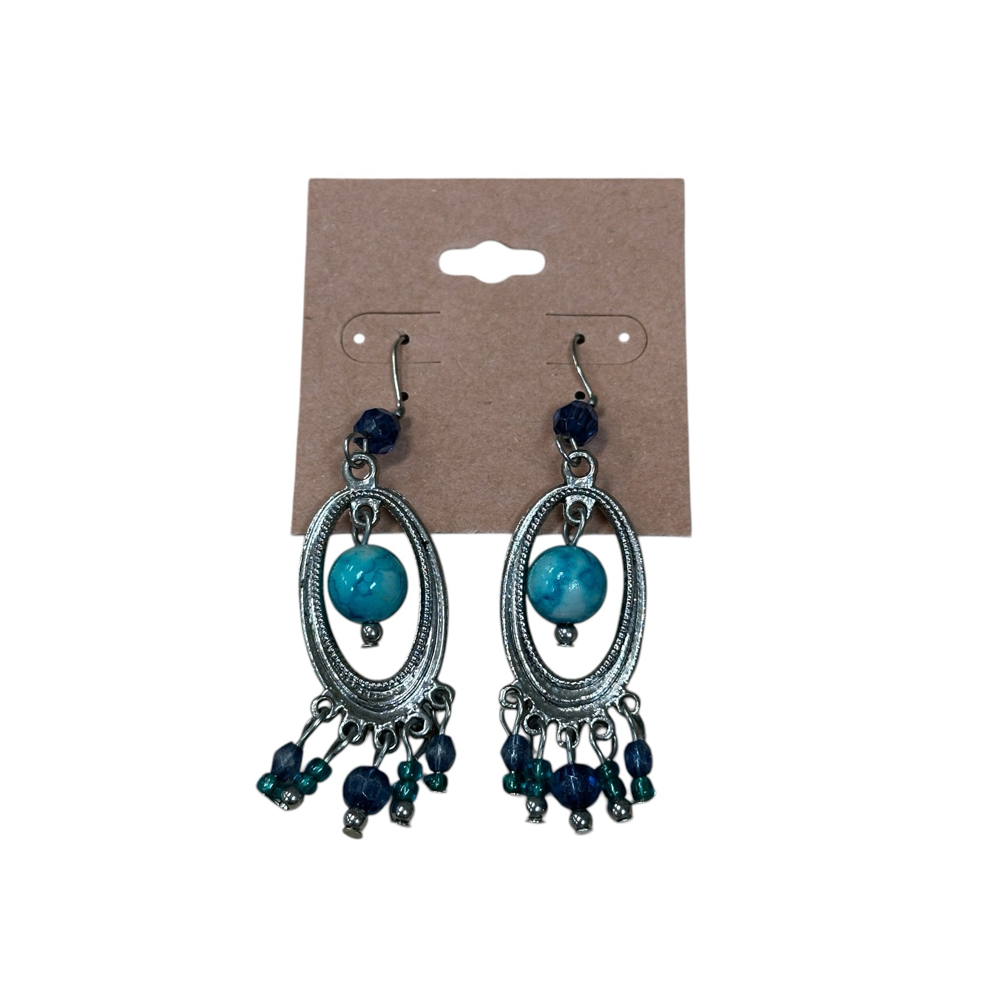 Blue + Silver Dangling Earrings