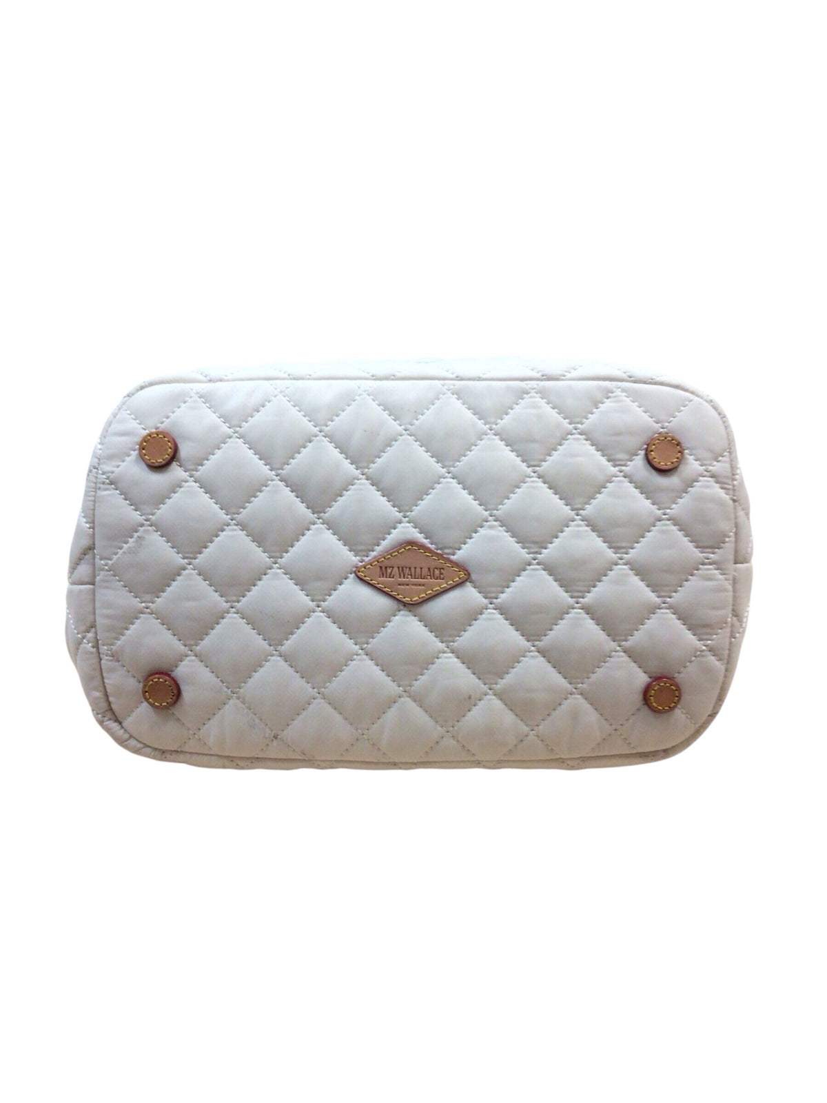 MZ Wallace Cream Quilted Nylon Crossbody Satchel Bags