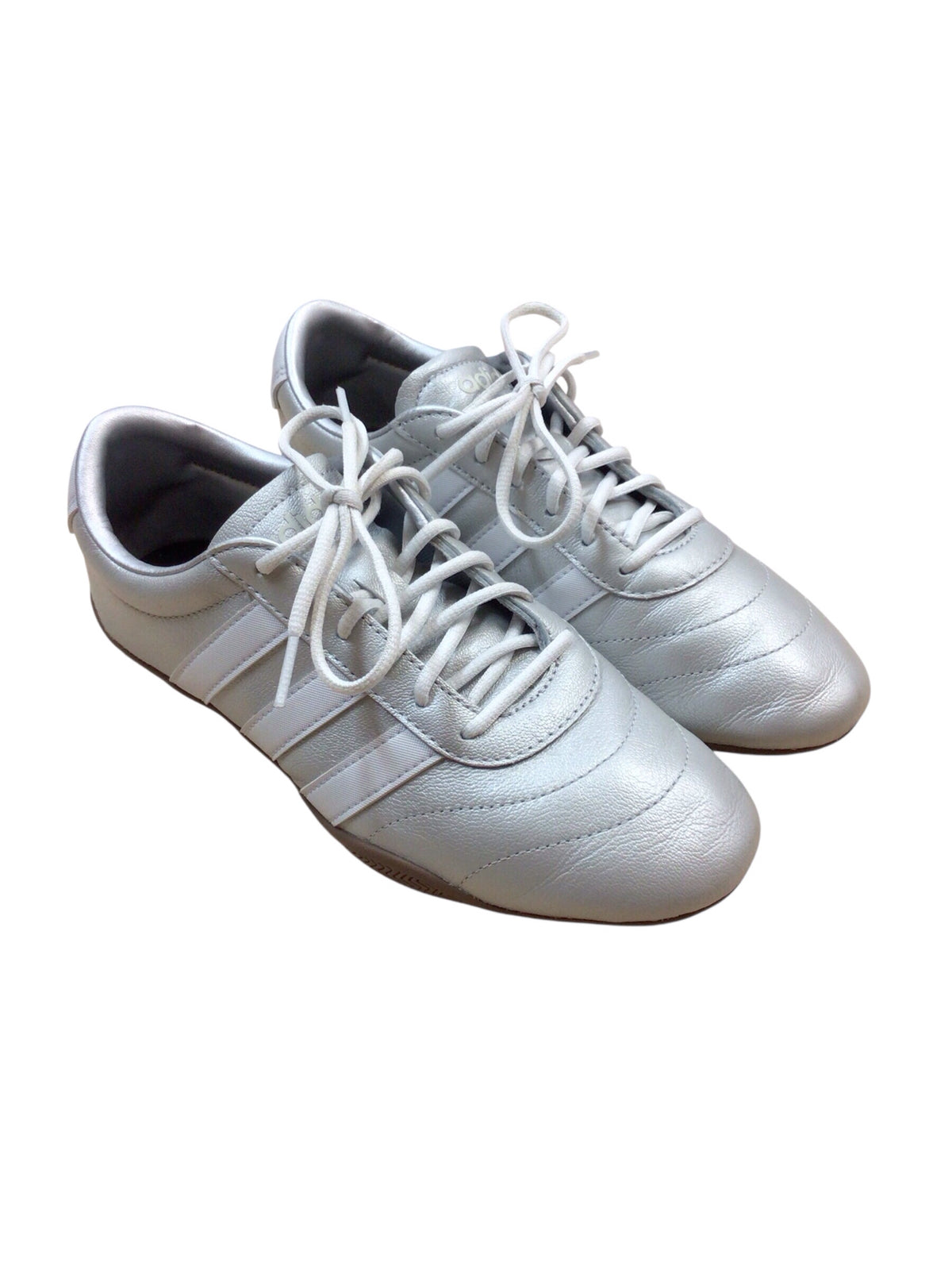 Adidas "Grand Court Lo" Silver Metallic Lace Up Sneakers Women's Size 7