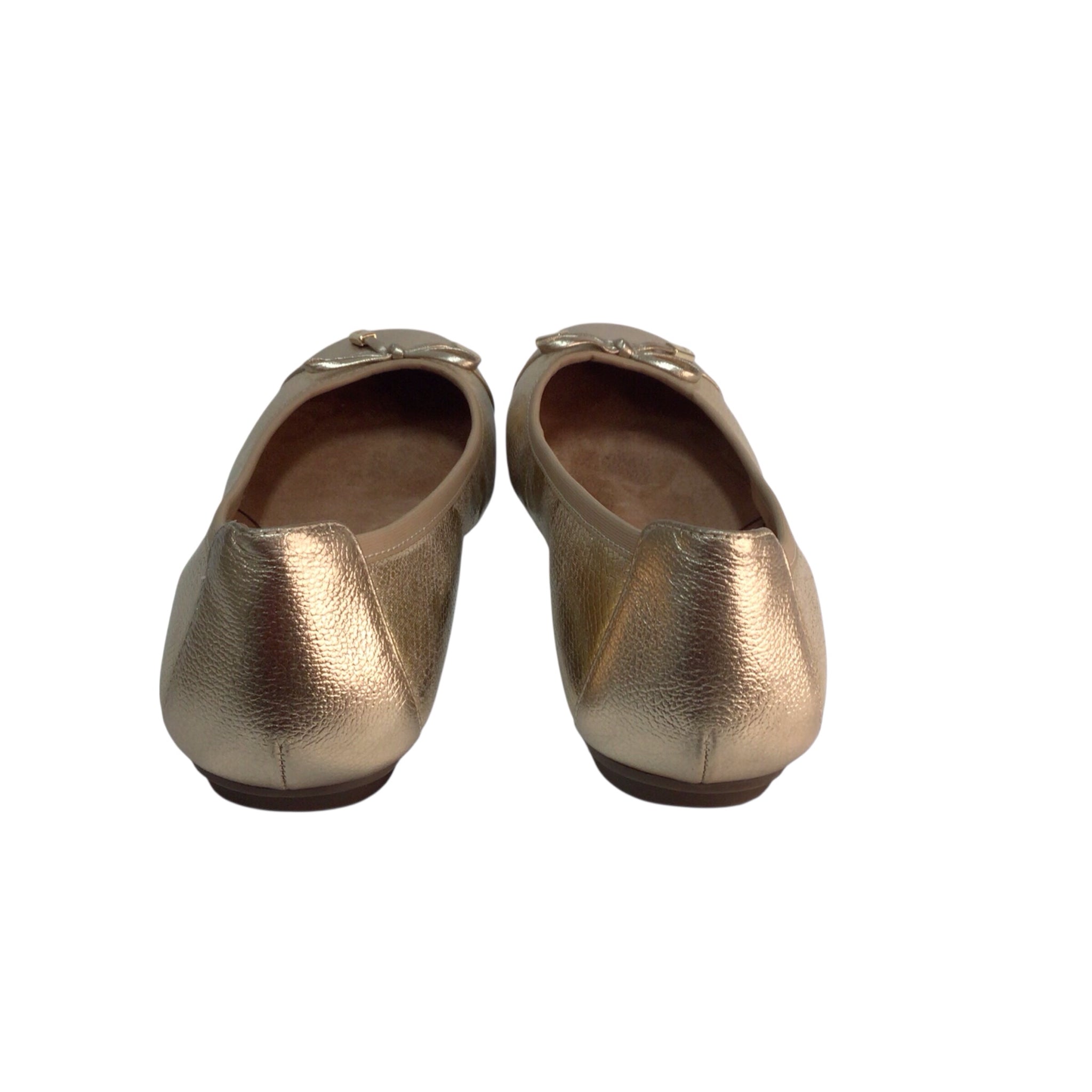 Vionic Minna Ballet Flat Gold Metallic Snake Flats Size 7.5