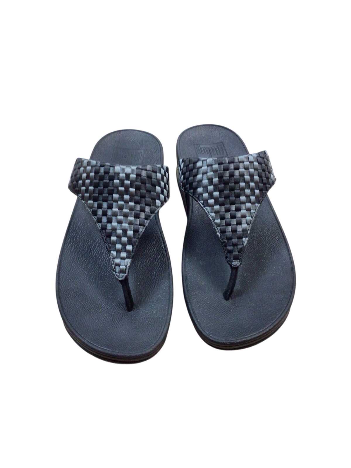 FitFlops "Lulu Silky Weave" Black Sandals Size 8