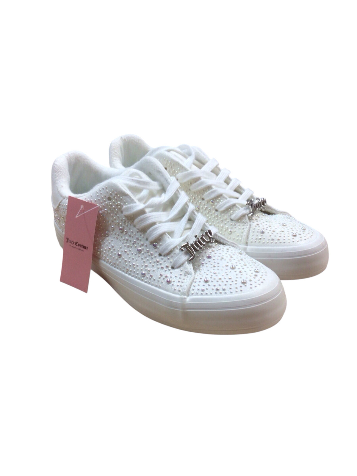 Juicy Couture "Alanis B" White Pearl Sneakers Size 8 NWT