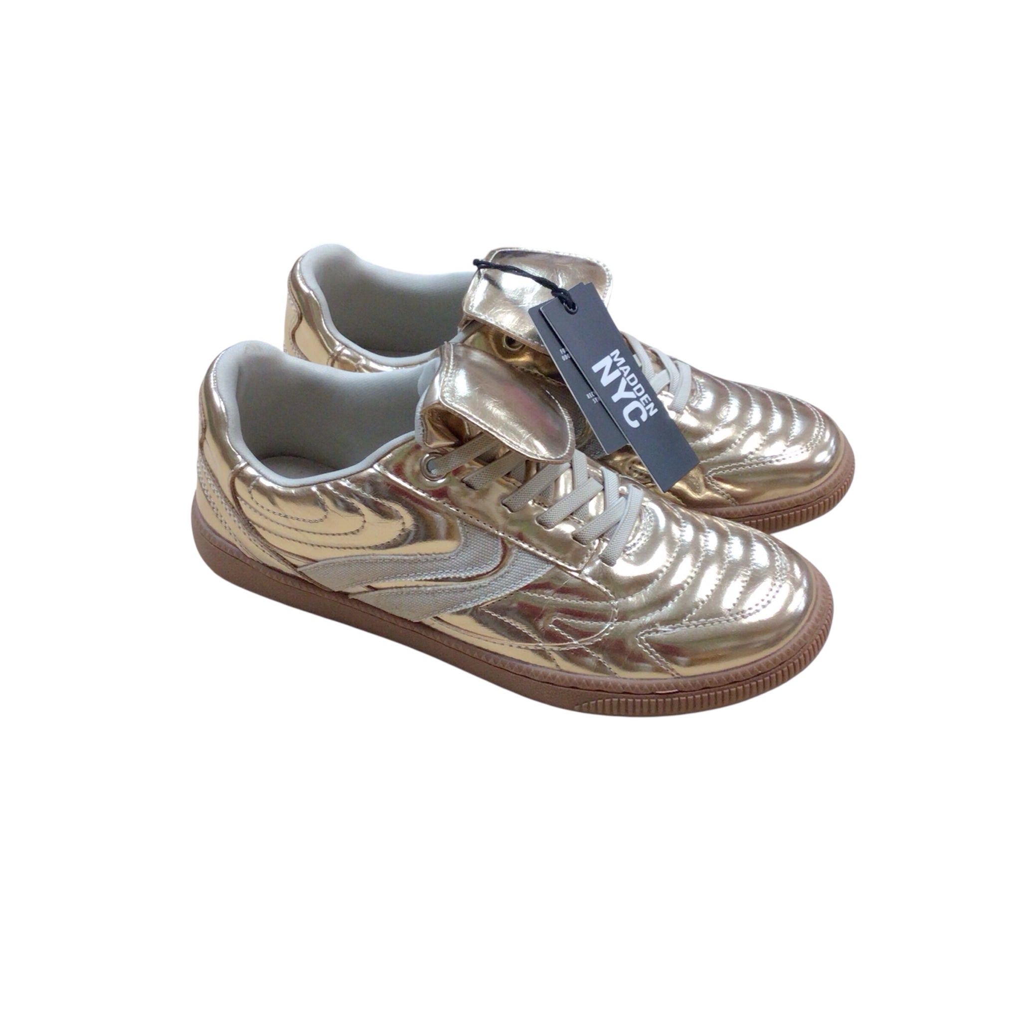 Steve Madden "Madrid" Gold Sneakers Size 5 NWT