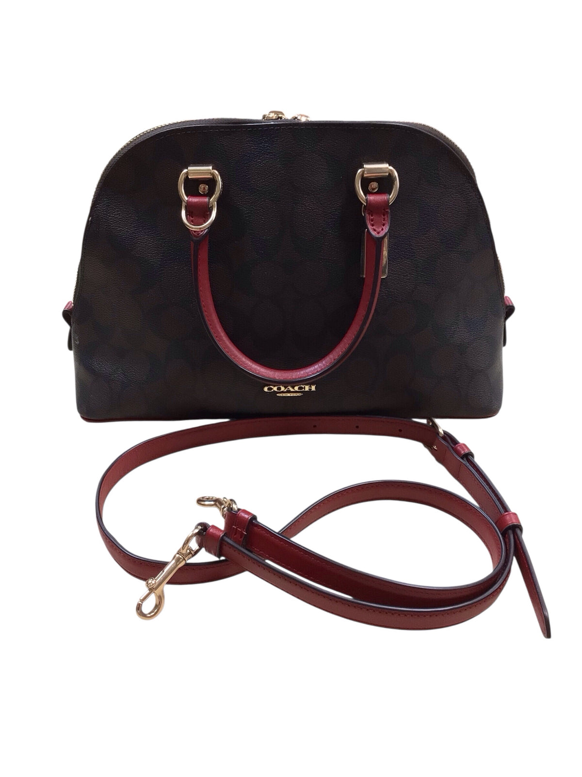 Coach "Katy" Signature Coated Canvas Satchel Crossbody