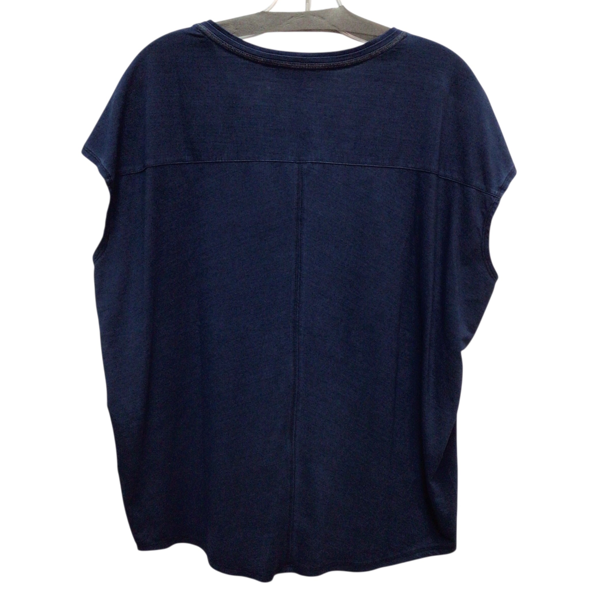 WHBM Navy Blue Short Sleeve Top Size L NWT